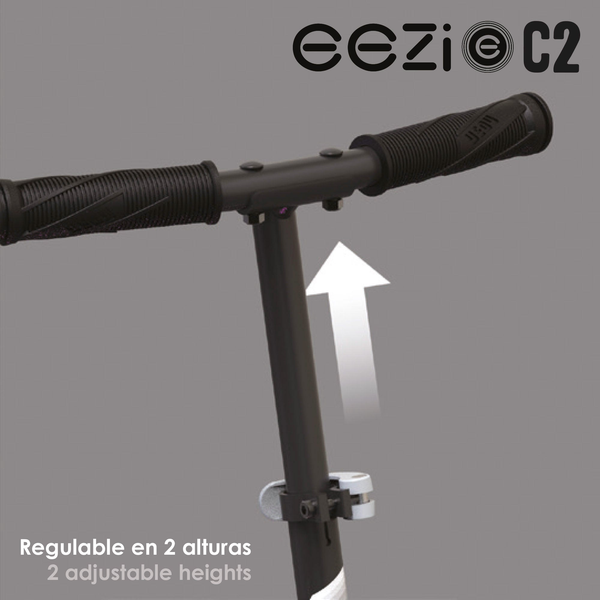 Patinete 2 ruedas negro plegable con luces personalizables EEZI