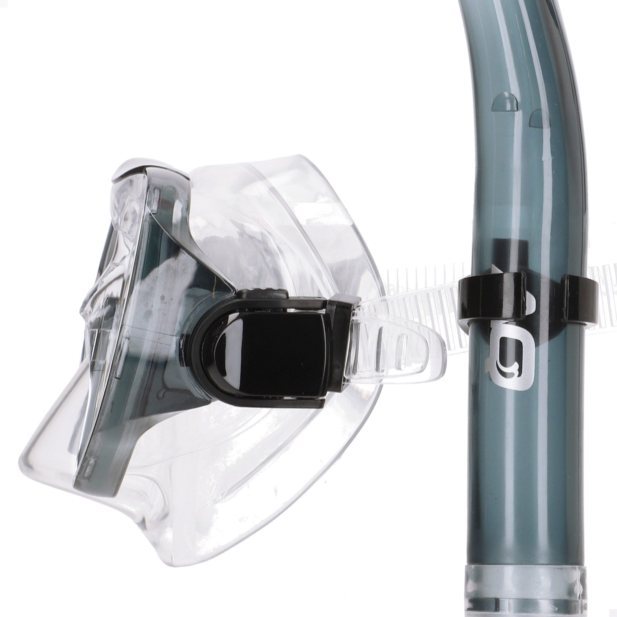 Aqua Sport Set gafas de buceo visión 150º y tubo adulto gris/blanco