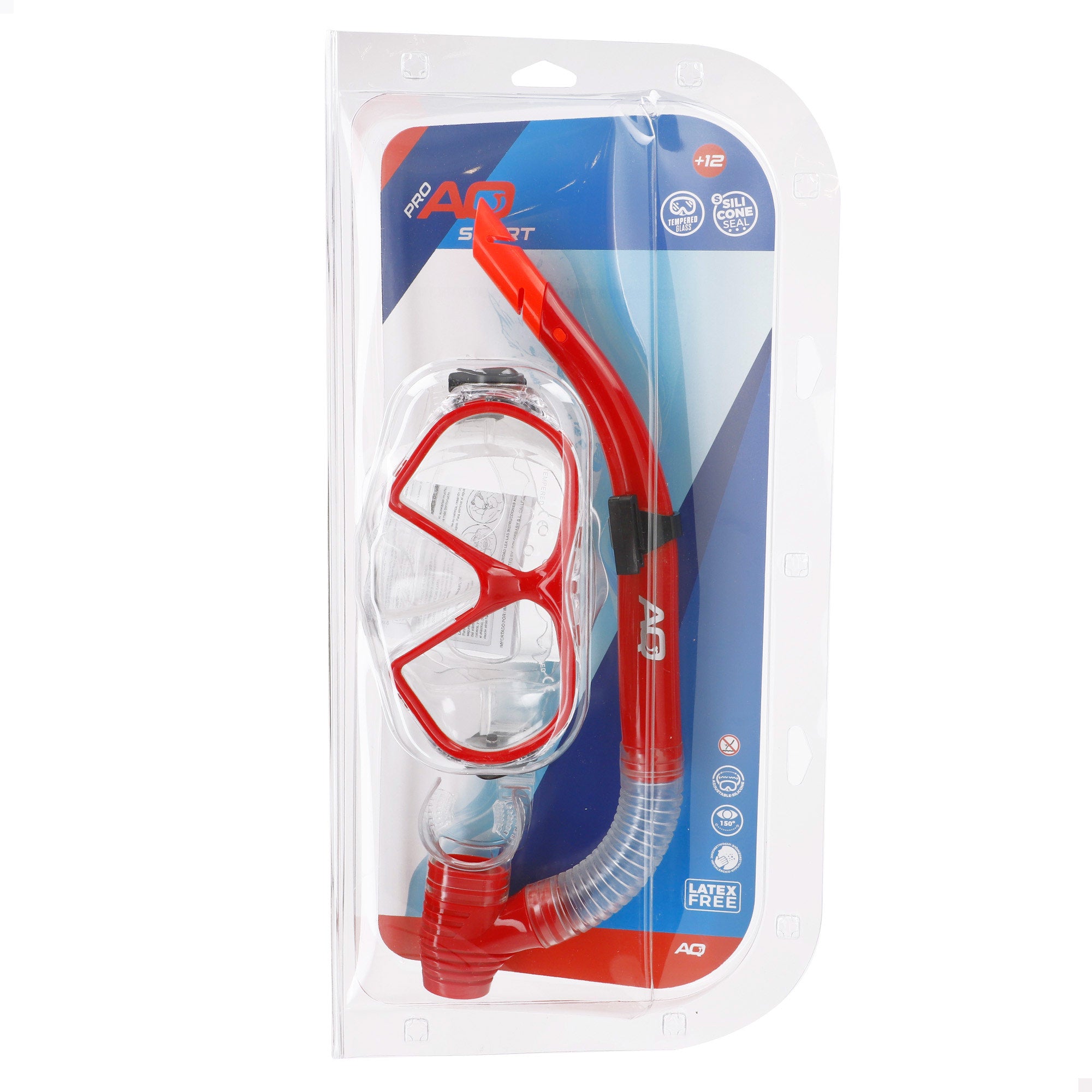 Aqua Sport Set gafas de buceo visión 150º y tubo adulto gris/blanco