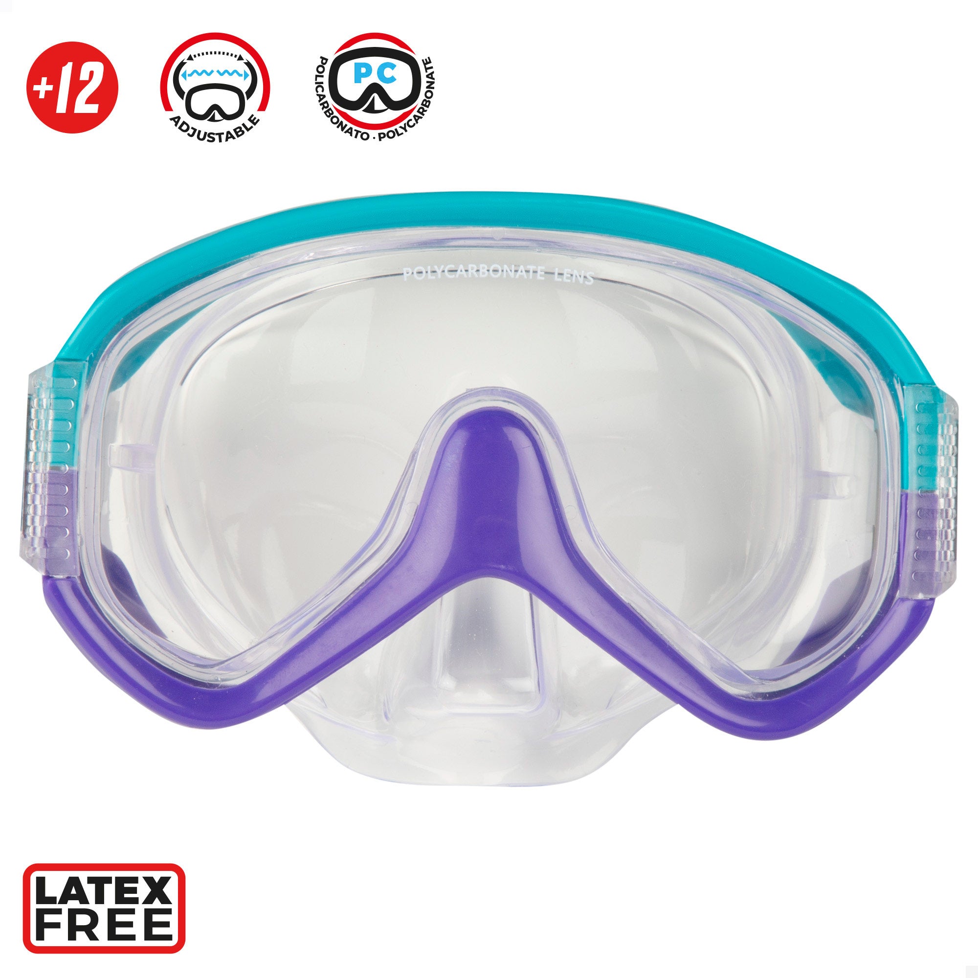 Aqua Sport Set gafas de buceo y tubo adulto turquesa/lila