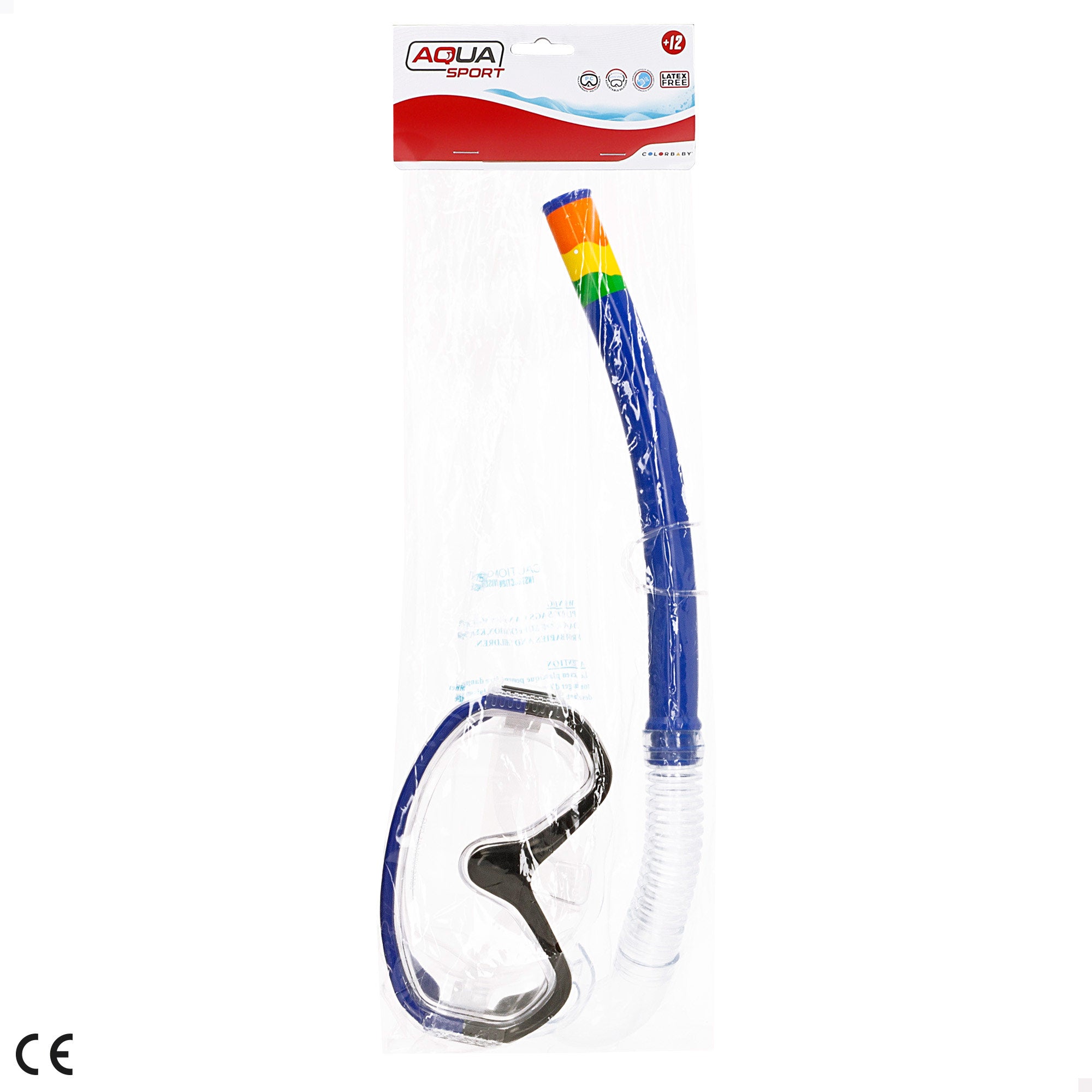 Aqua Sport Set gafas de buceo y tubo adulto azul/negro
