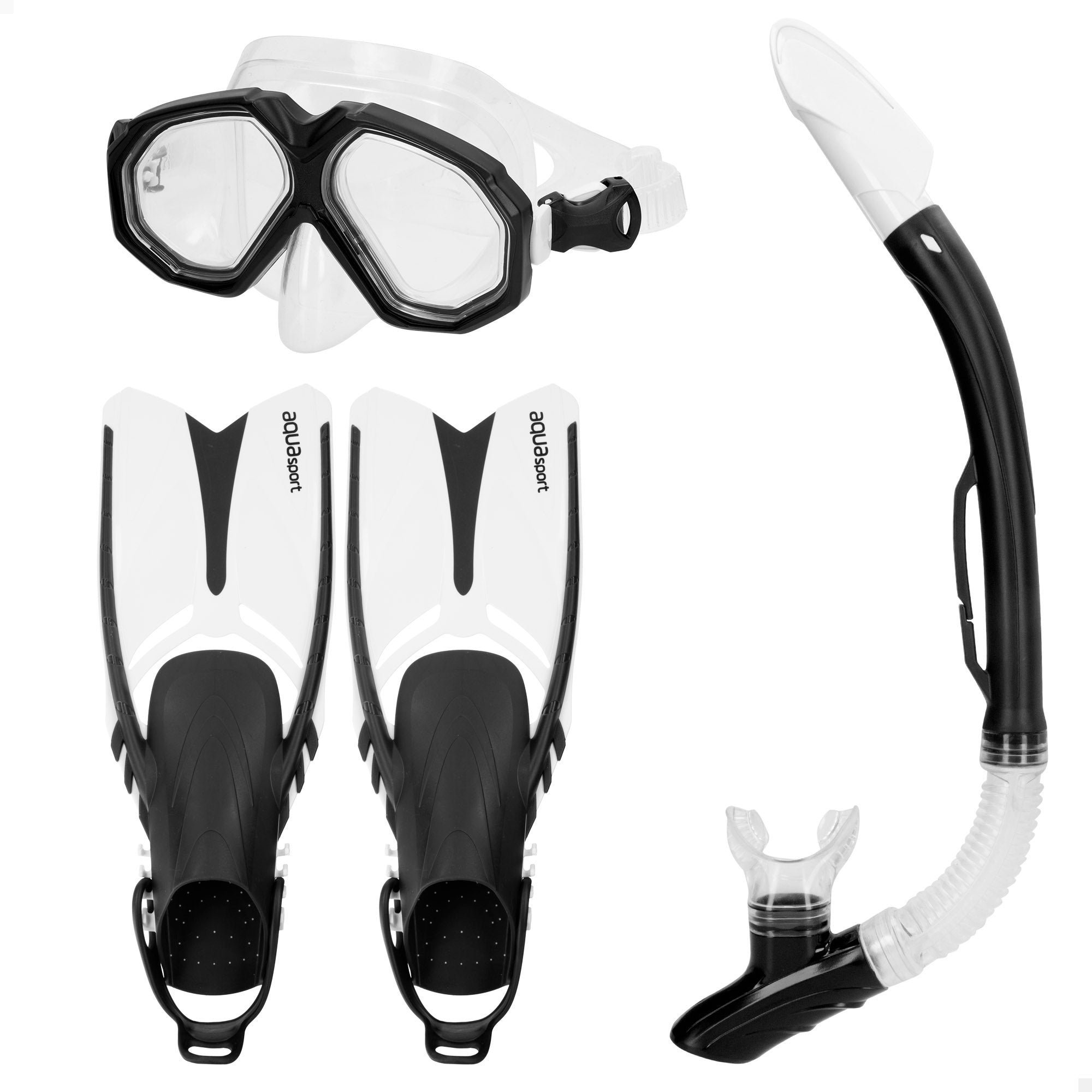 Aqua Sport Set gafas de buceo adulto con tubo y aletas T.38-42