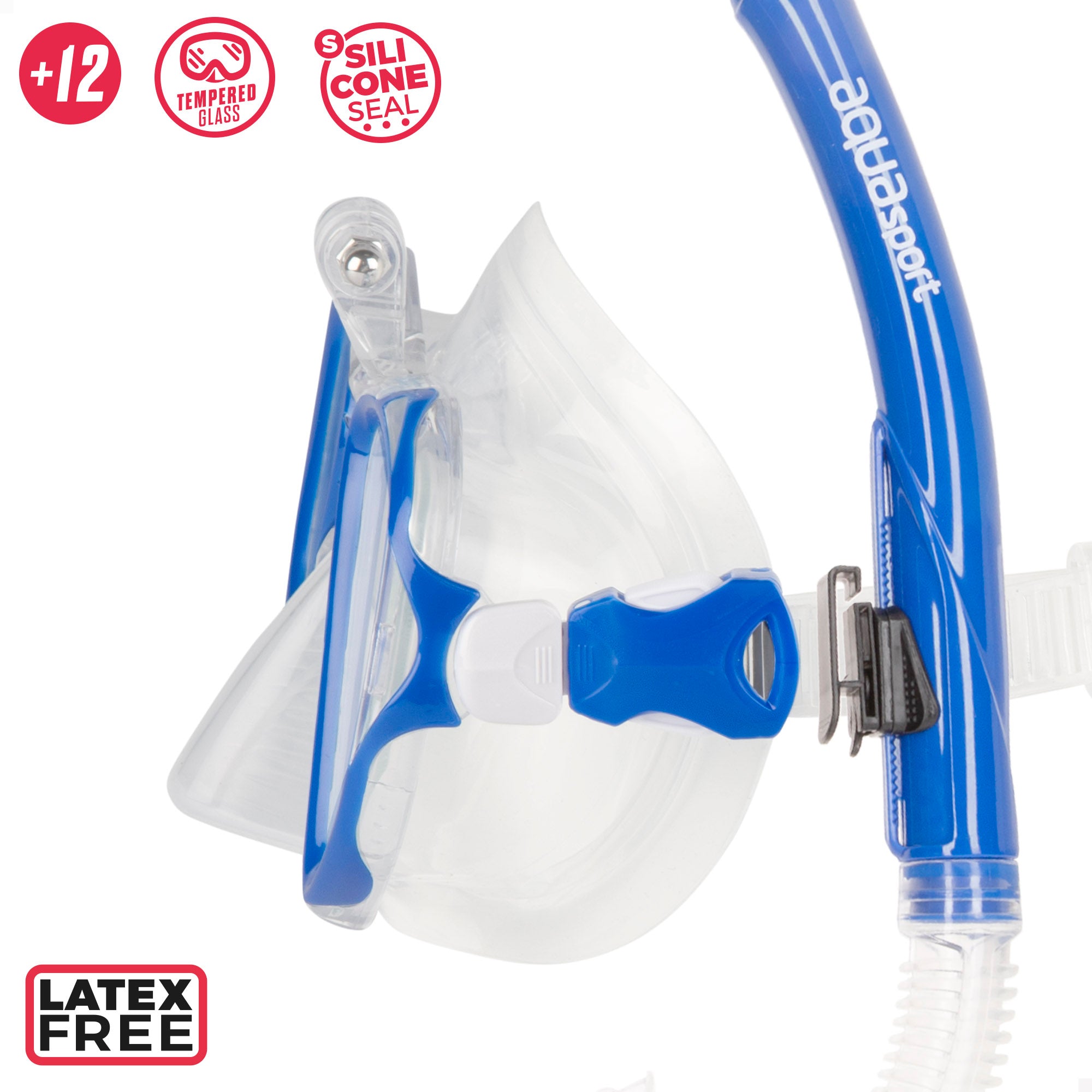 Aqua Sport Set gafas de buceo y tubo adulto con soporte cámara