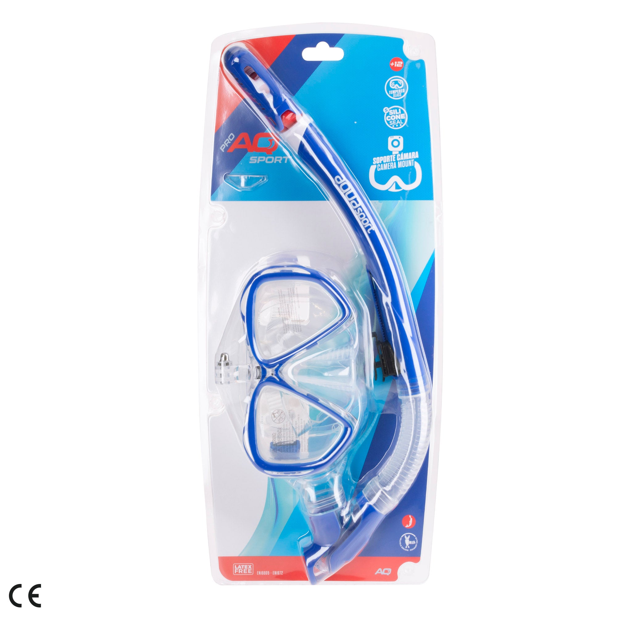 Aqua Sport Set gafas de buceo y tubo adulto con soporte cámara