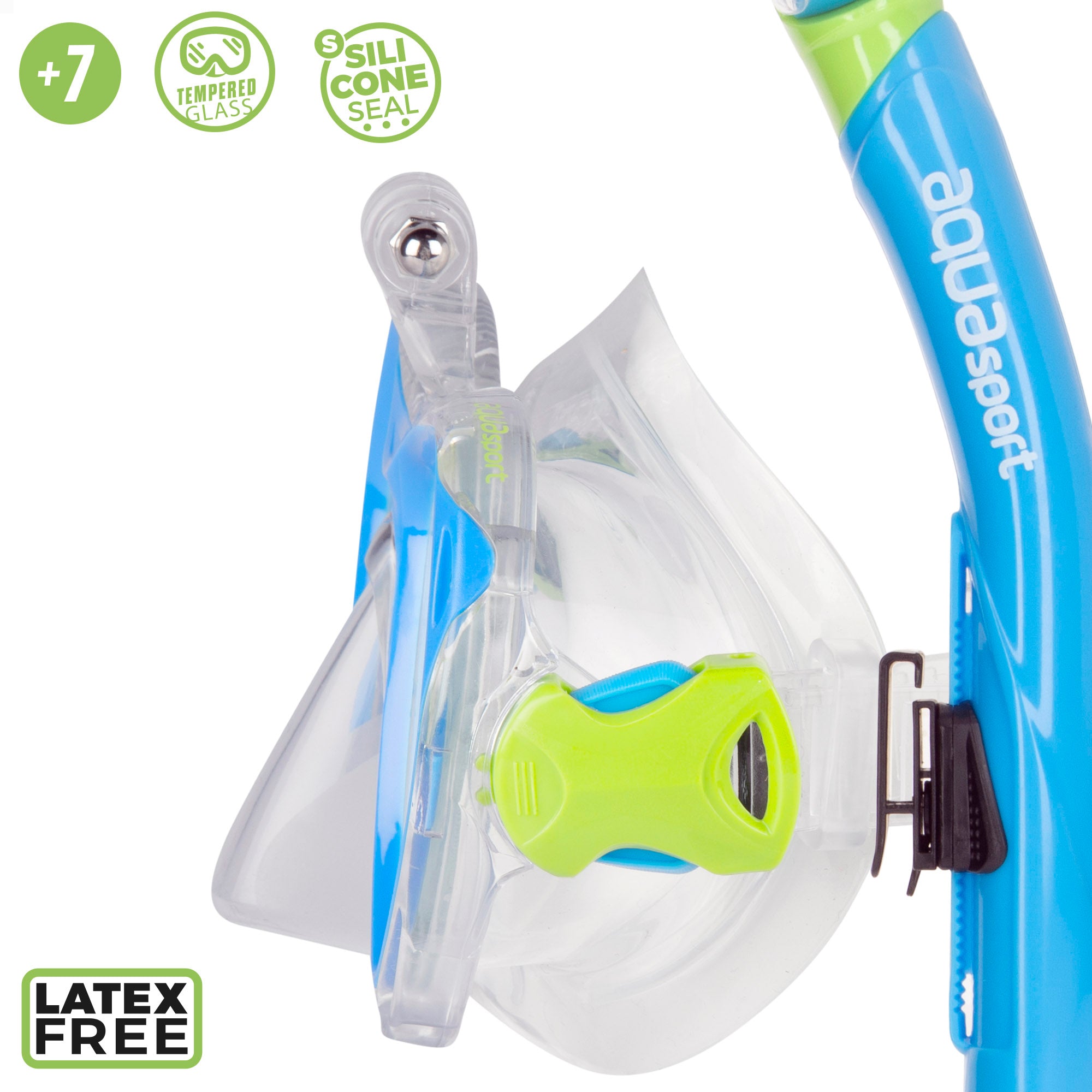 Aqua Sport Set gafas de buceo y tubo niños con soporte cámara