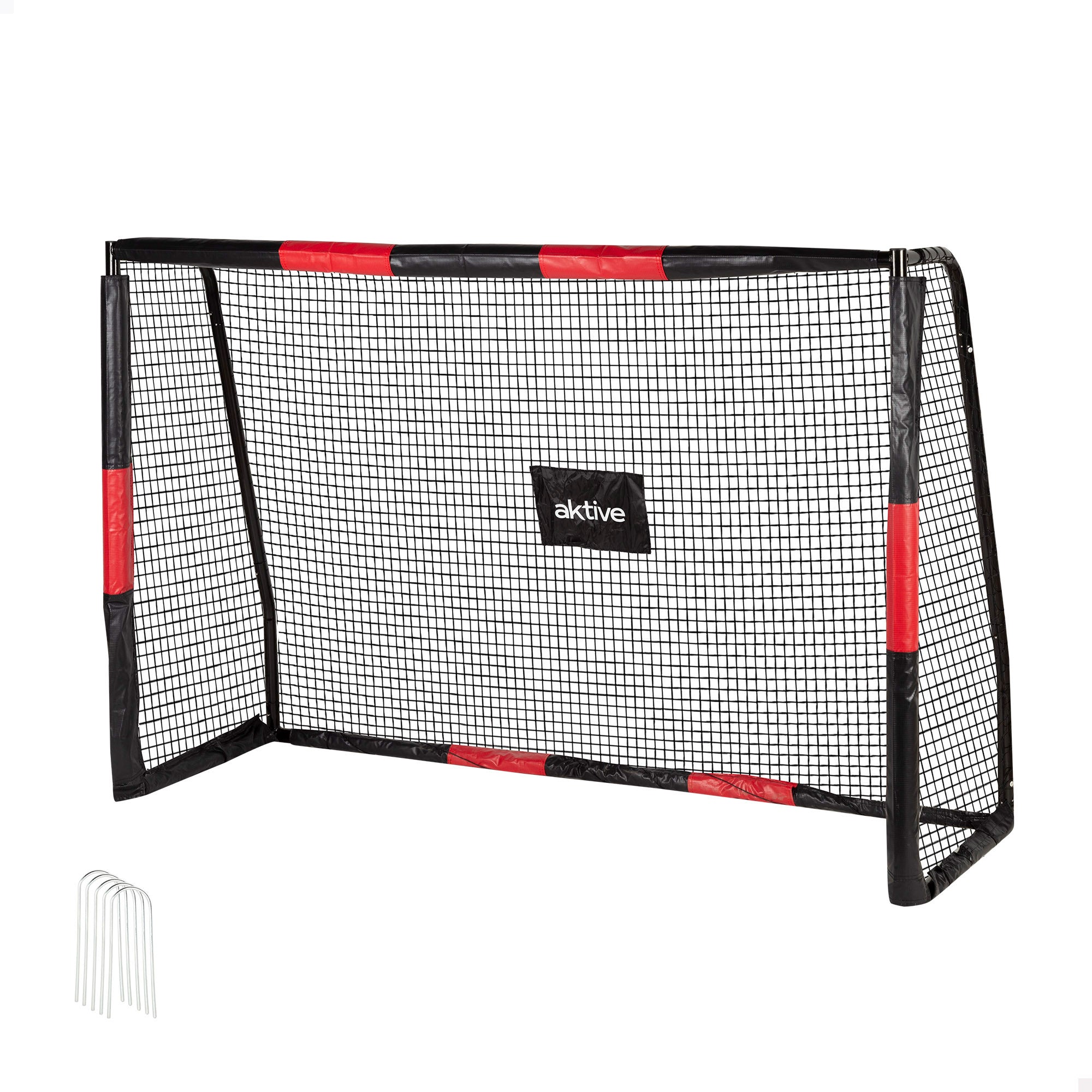 Aktive Portería de fútbol 2 m estructura con protección, red y 5 piquetas