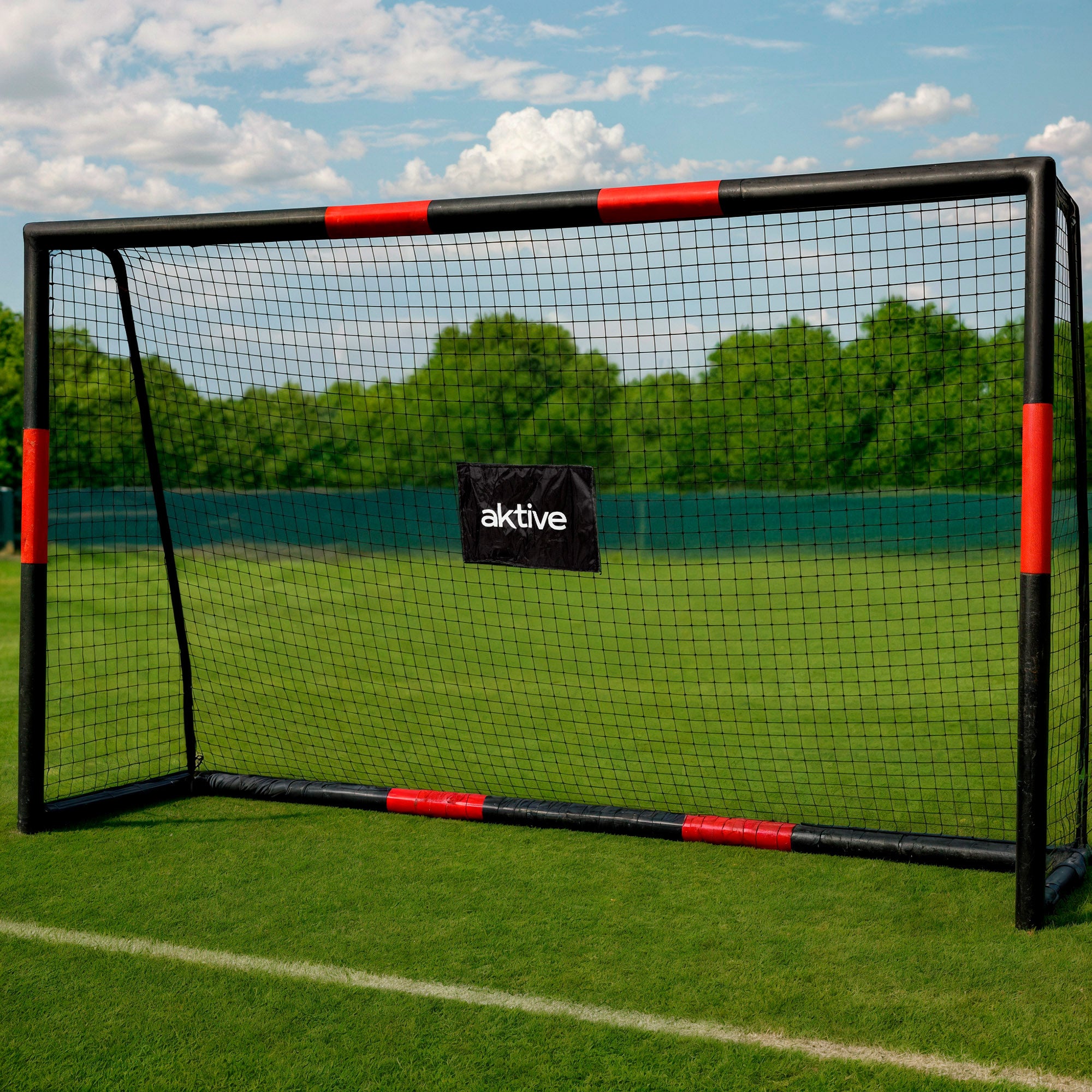 Aktive Portería de fútbol 2,5 m estructura con protección, red y piquetas