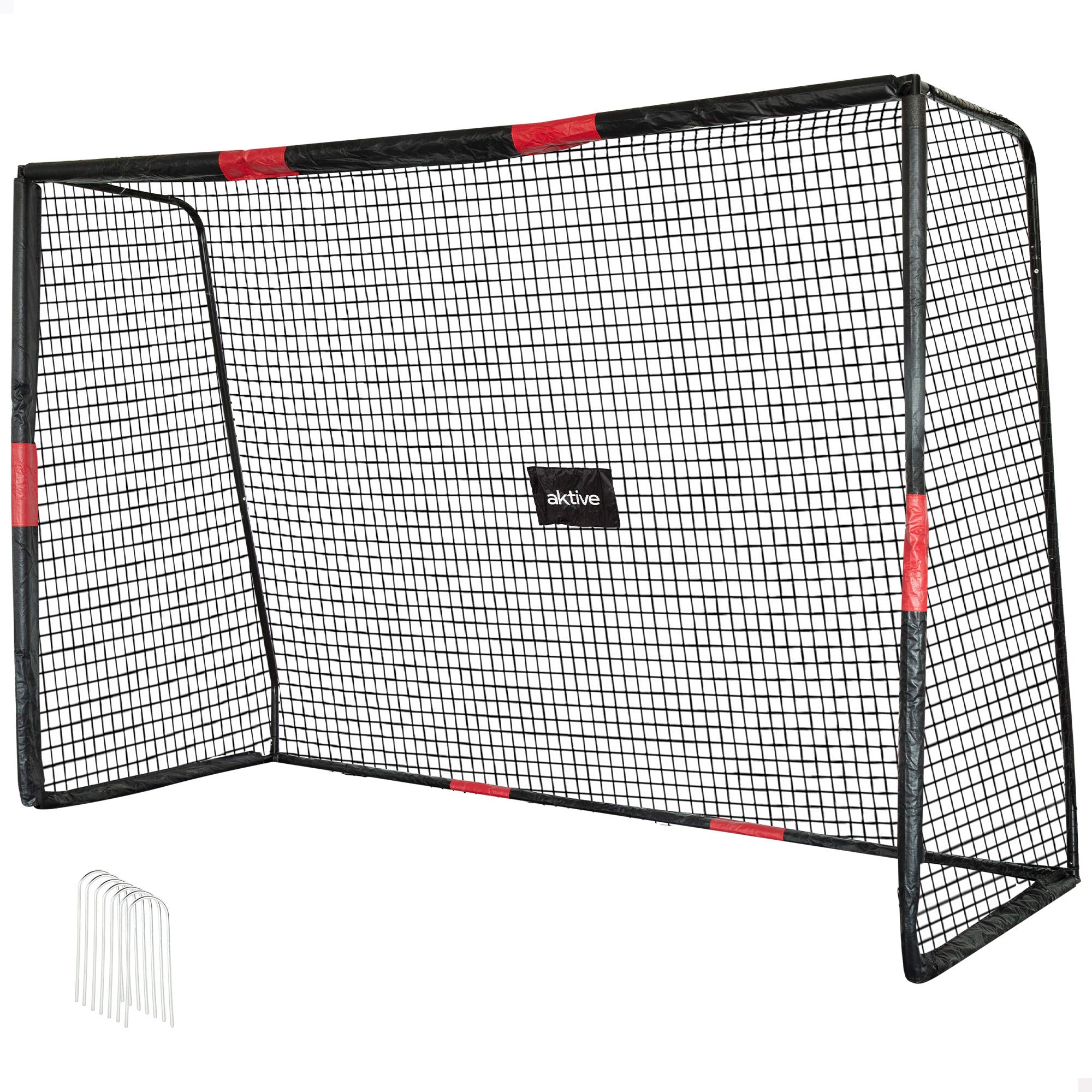 Aktive Portería de fútbol 3 m estructura con protección, red y piquetas
