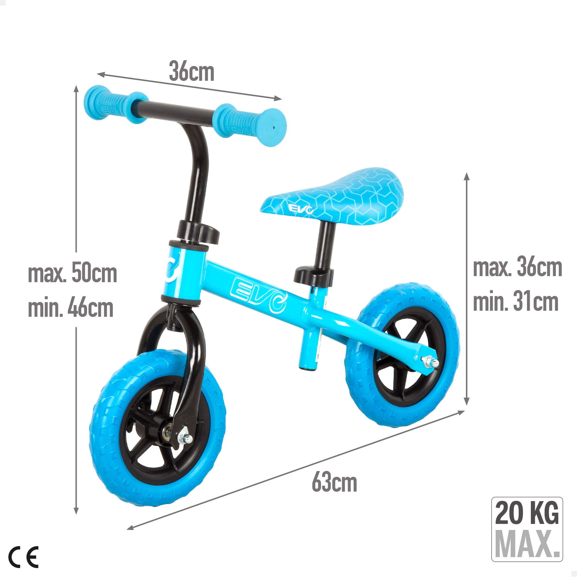 Bicicleta sin pedales regulable en altura máx. 20 kg EVO