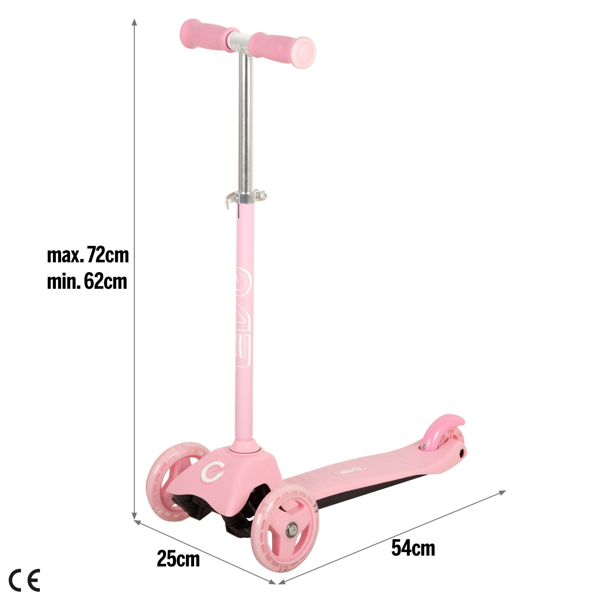 Trotinete EVO ajustável rosa de 3 rodas