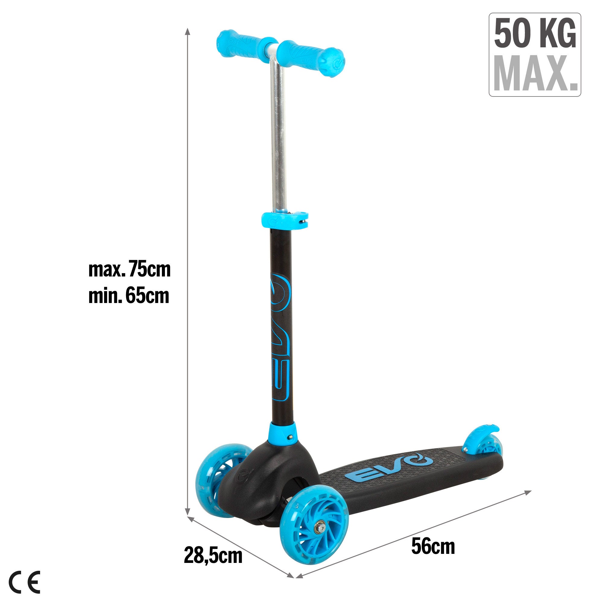 Patinete infantil 3 ruedas con luces EVO