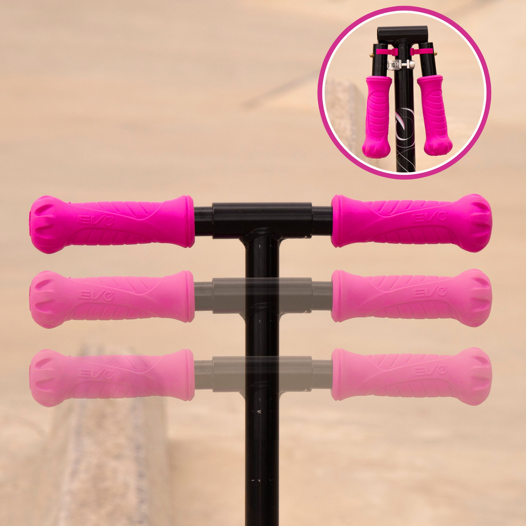 Trotinete EVO rosa com 2 rodas e luzes multicoloridas