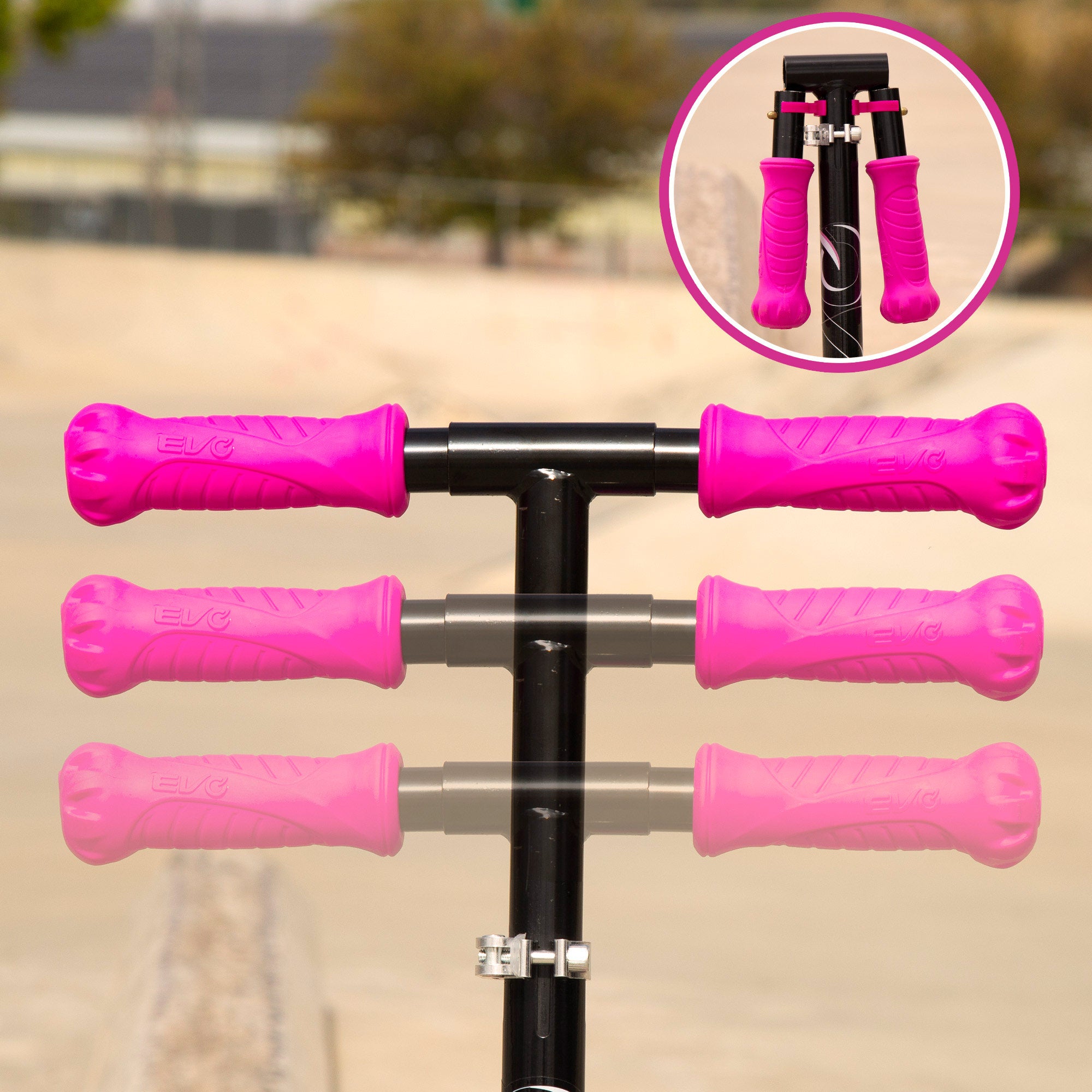 Trotinete dobrável e ajustável de 2 rodas EVO rosa