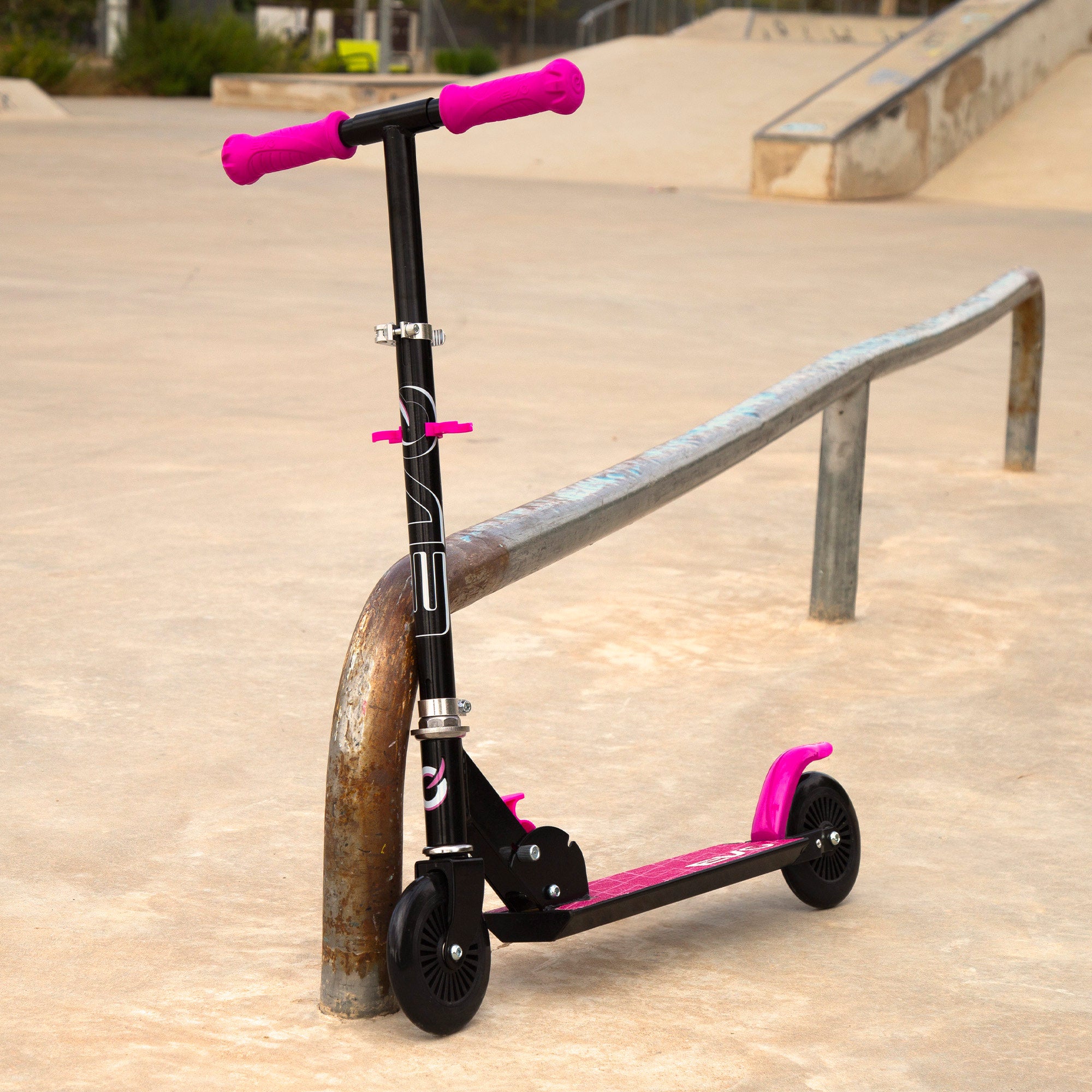 Trotinete dobrável e ajustável de 2 rodas EVO rosa