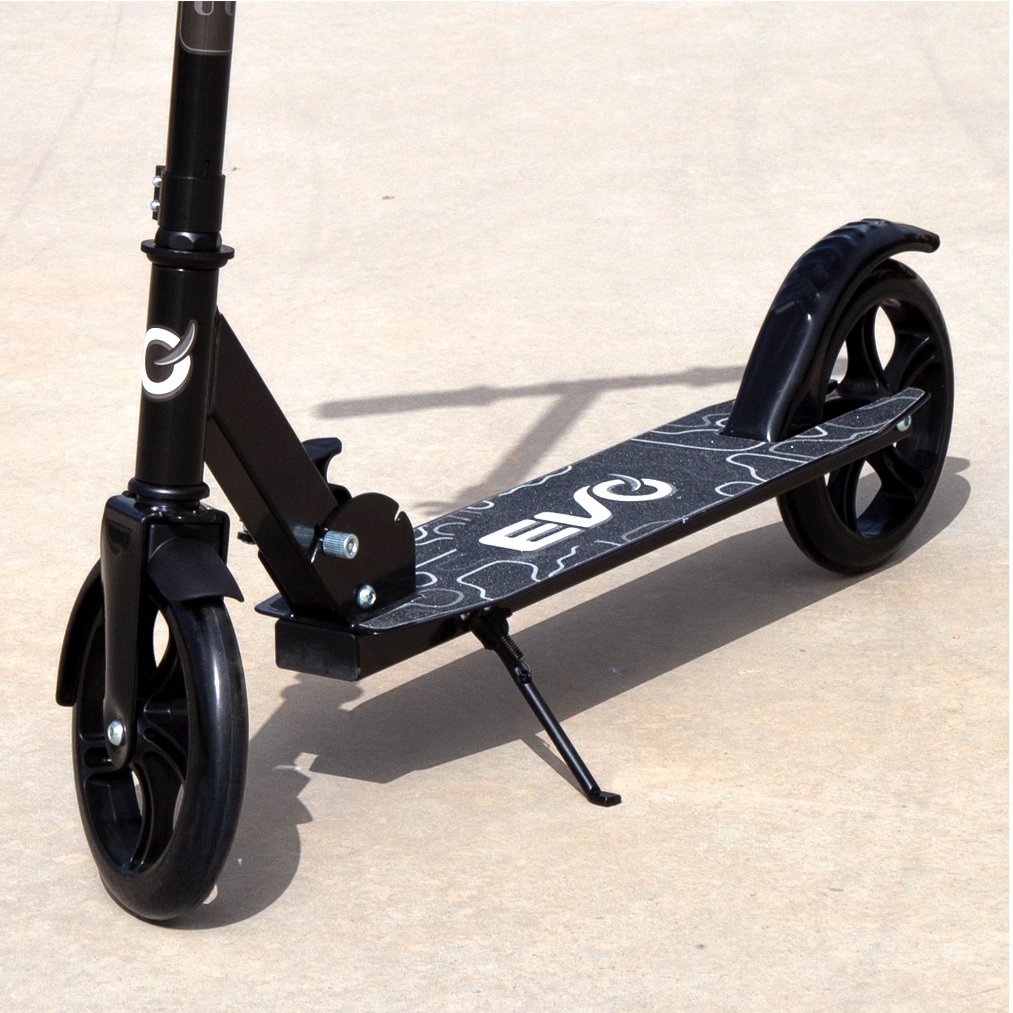 Patinete 2 ruedas plegable y ajustable altura negro EVO