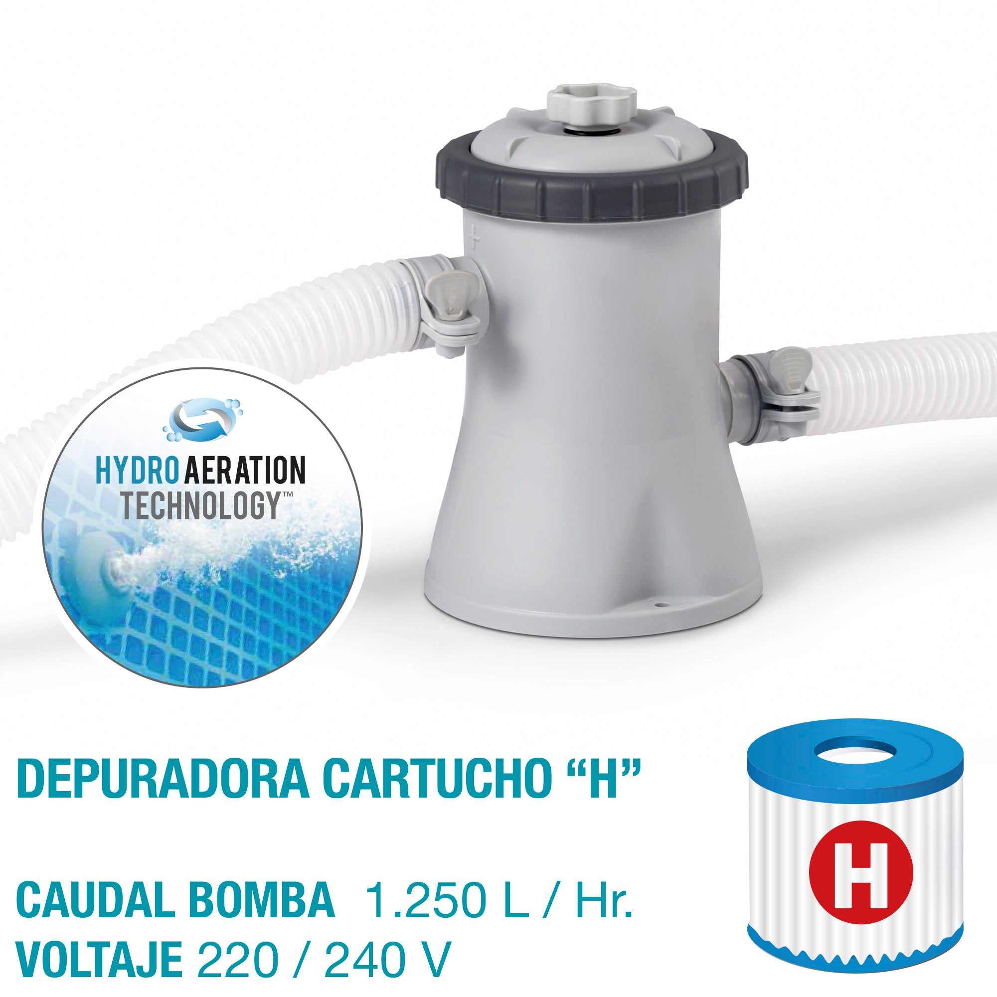 INTEX Piscina desmontable redonda Metal Frame Beachside con depuradora