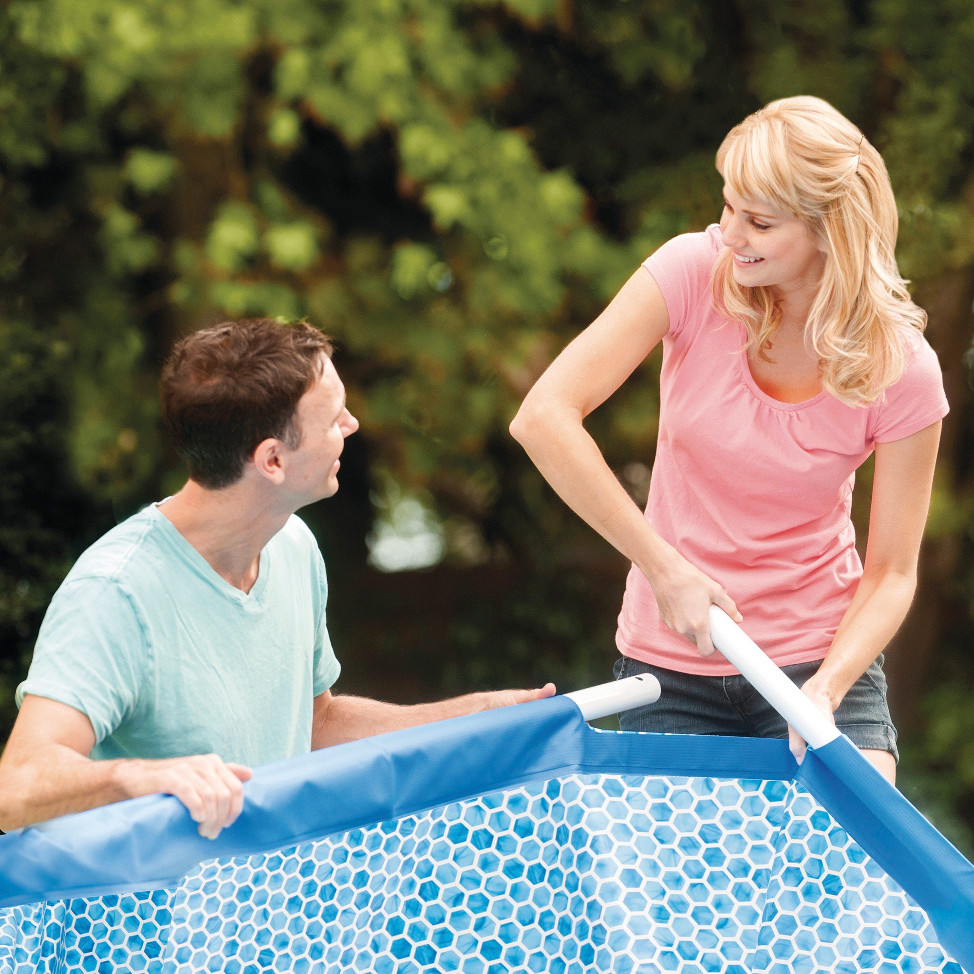 INTEX Piscina tubular redonda Metal Frame