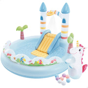 INTEX Centro de juegos hinchable con tobogán castillo unicornio