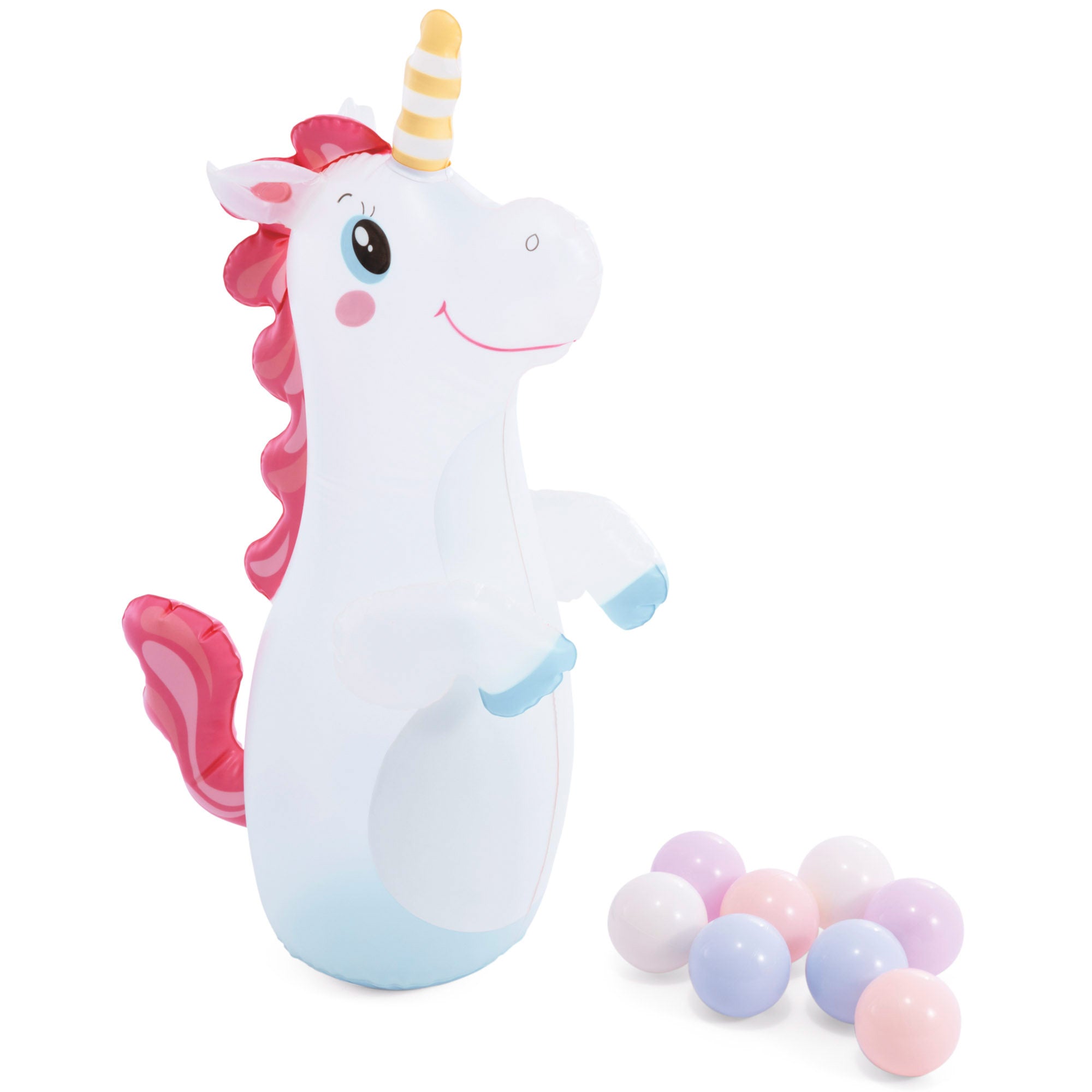 INTEX Centro de juegos hinchable con tobogán castillo unicornio