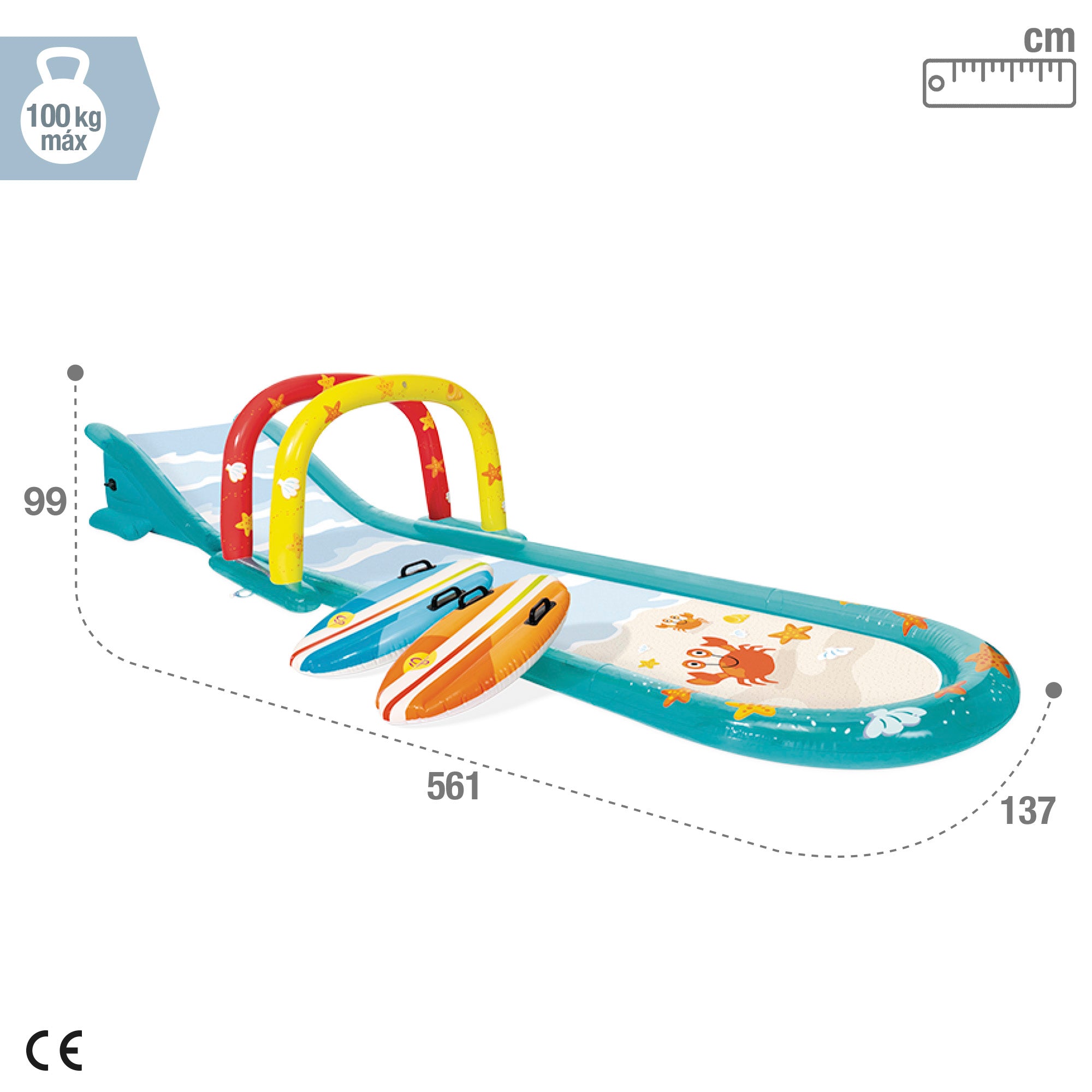INTEX Pista deslizante agua con aspersor, tablas de surf y tobogán