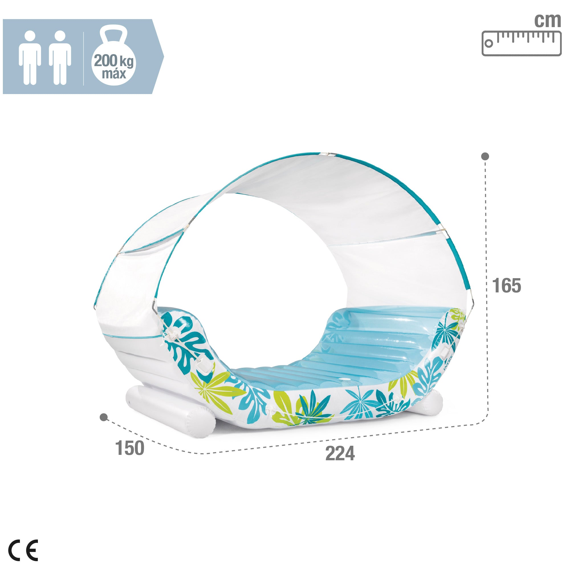 INTEX Colchoneta hinchable doble 224x150x165 cm