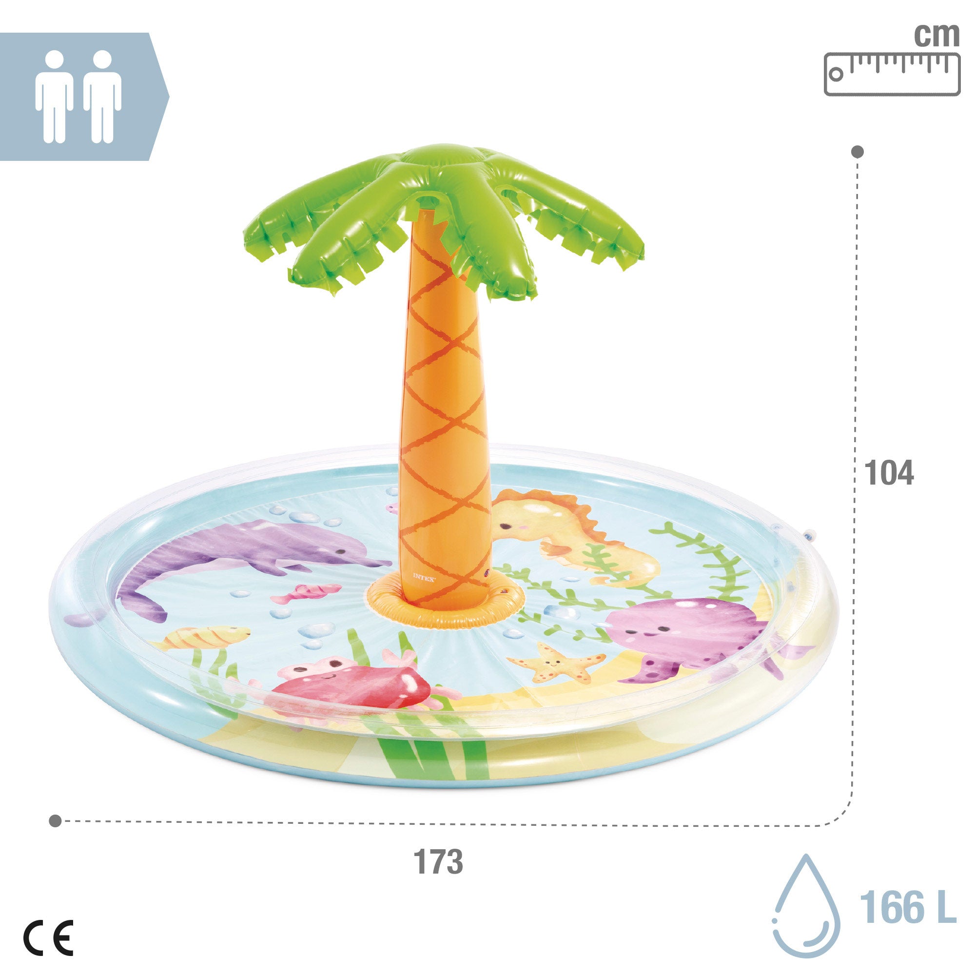 INTEX Piscina infantil hinchable Spray Palmera con rociador de agua