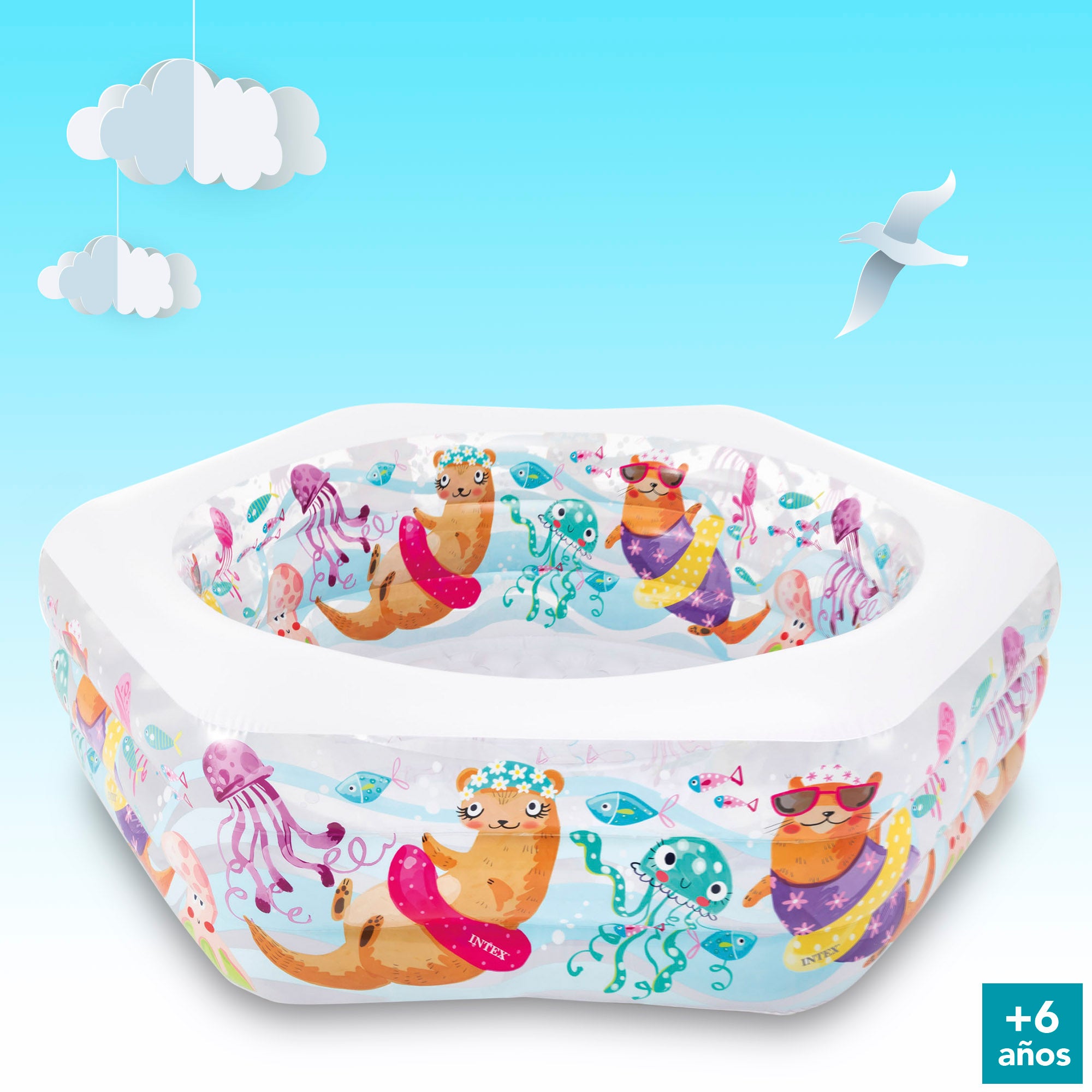 Piscina insuflável hexagonal INTEX 191x178x61 cm - 510 l