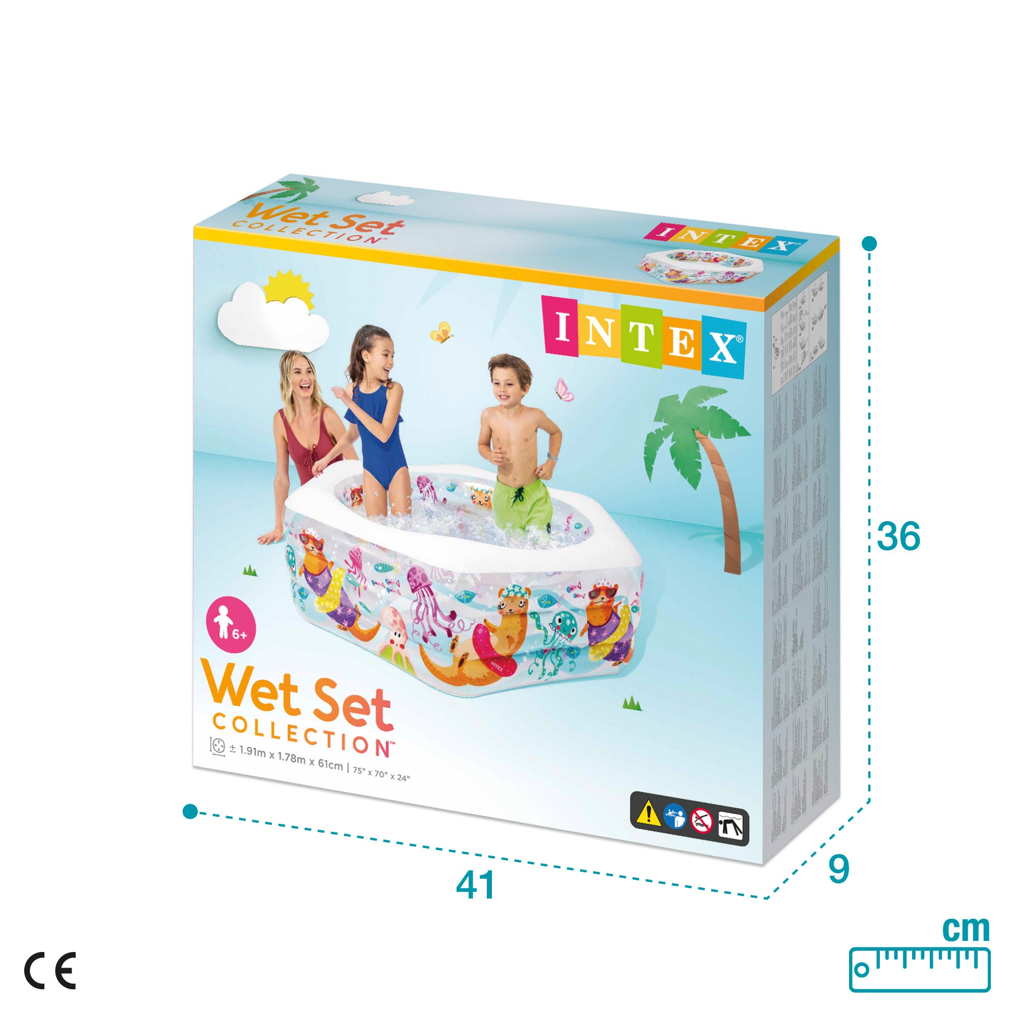 Piscina insuflável hexagonal INTEX 191x178x61 cm - 510 l