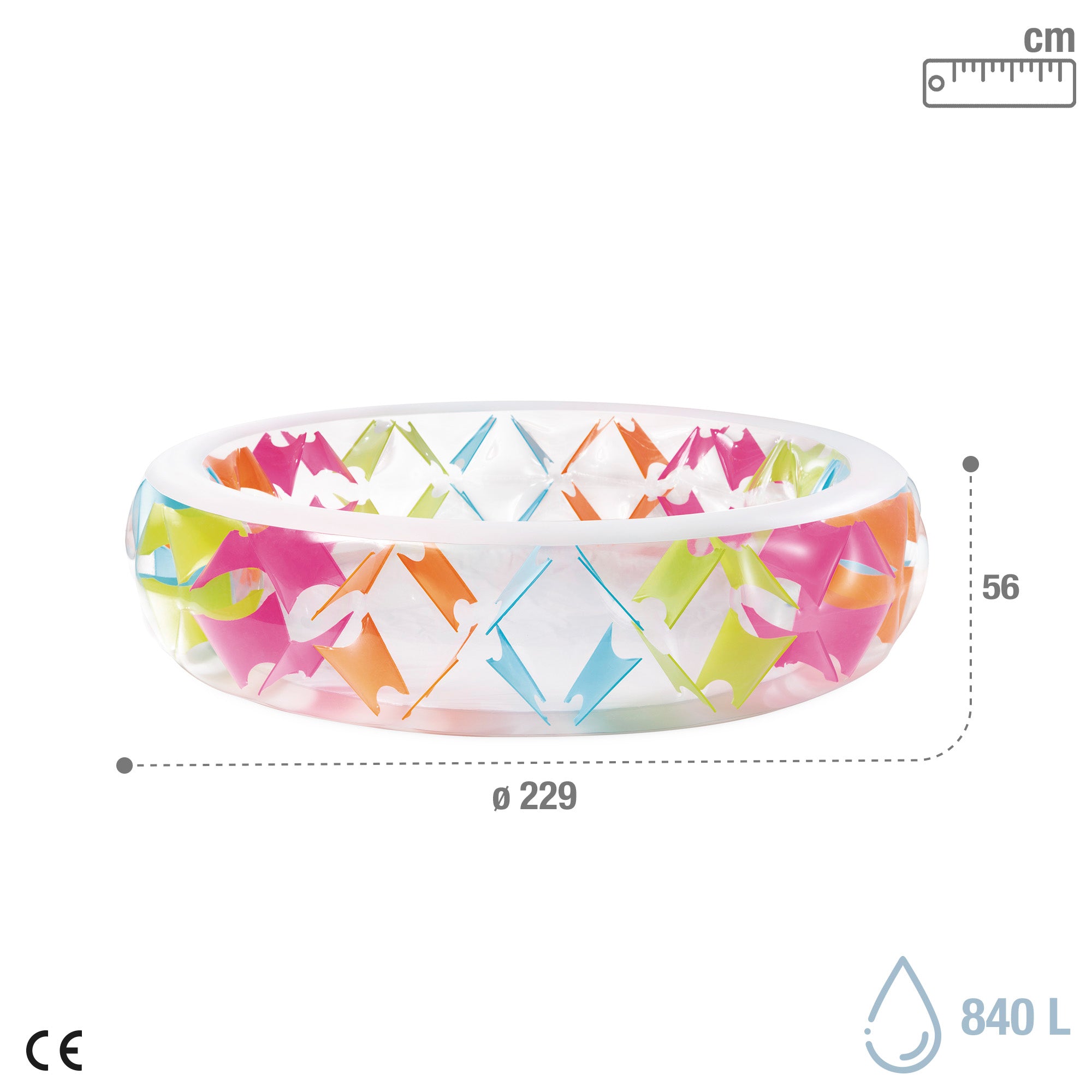 INTEX Piscina hinchable de colores 229x56 cm