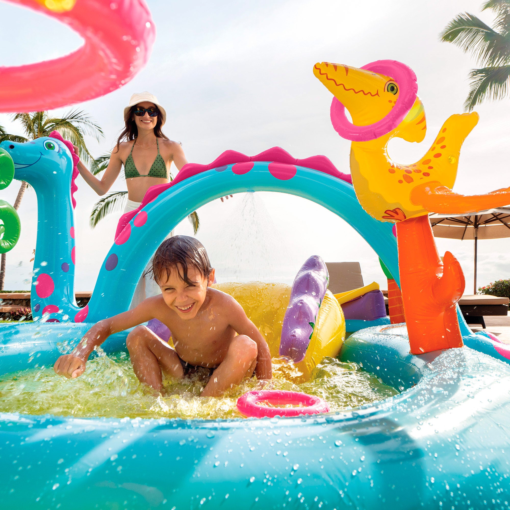 INTEX Centro juegos hinchable Dinosaurio 302x229x112 cm - 280 l
