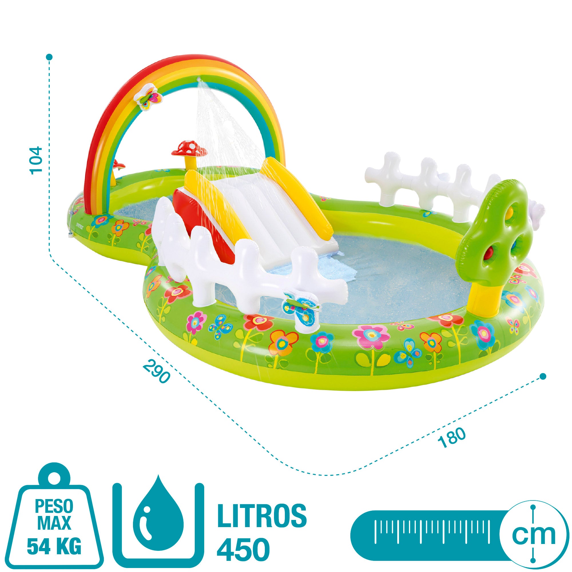 INTEX Centro de juegos jardín con tobogán 290x180x104 cm