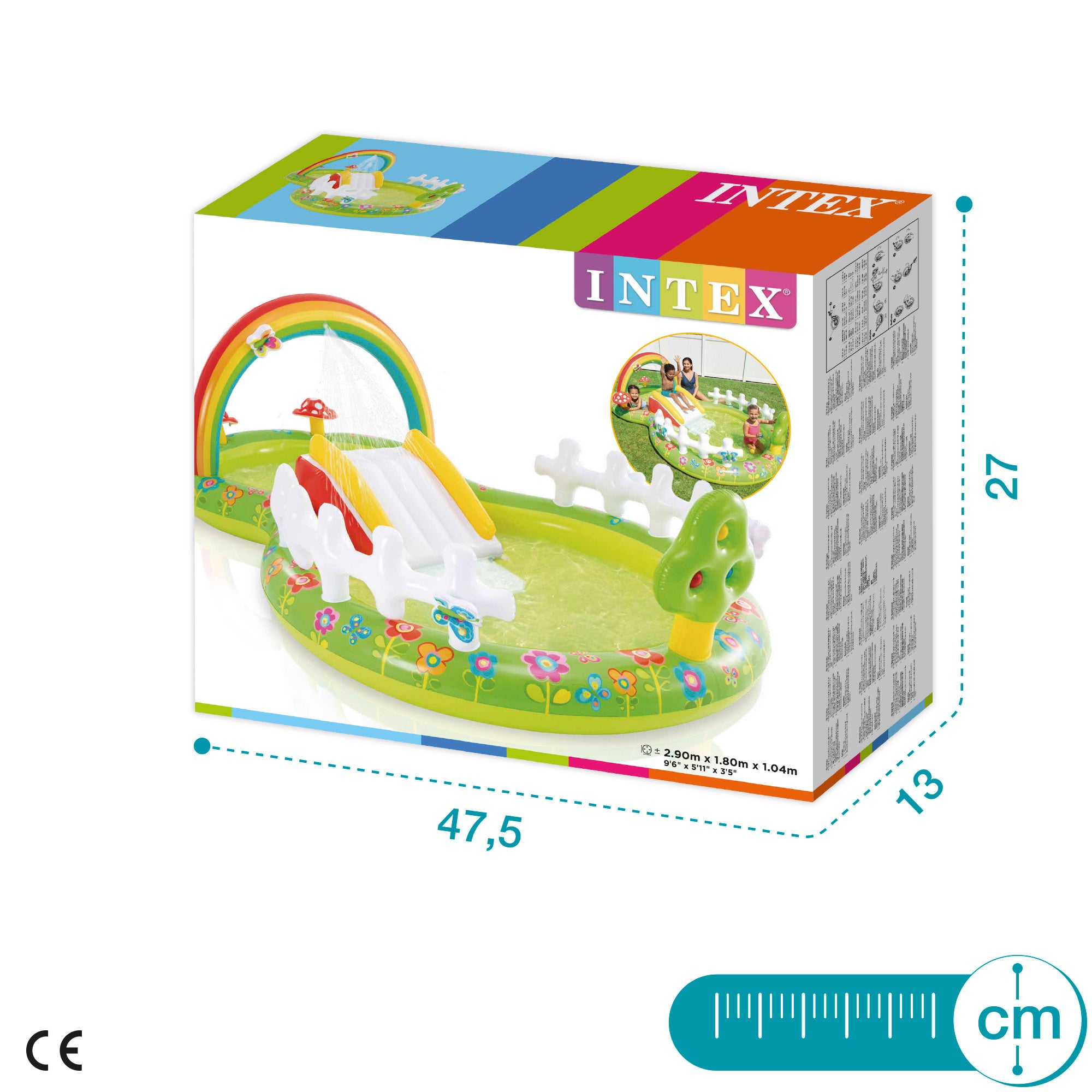 INTEX Centro de juegos jardín con tobogán 290x180x104 cm