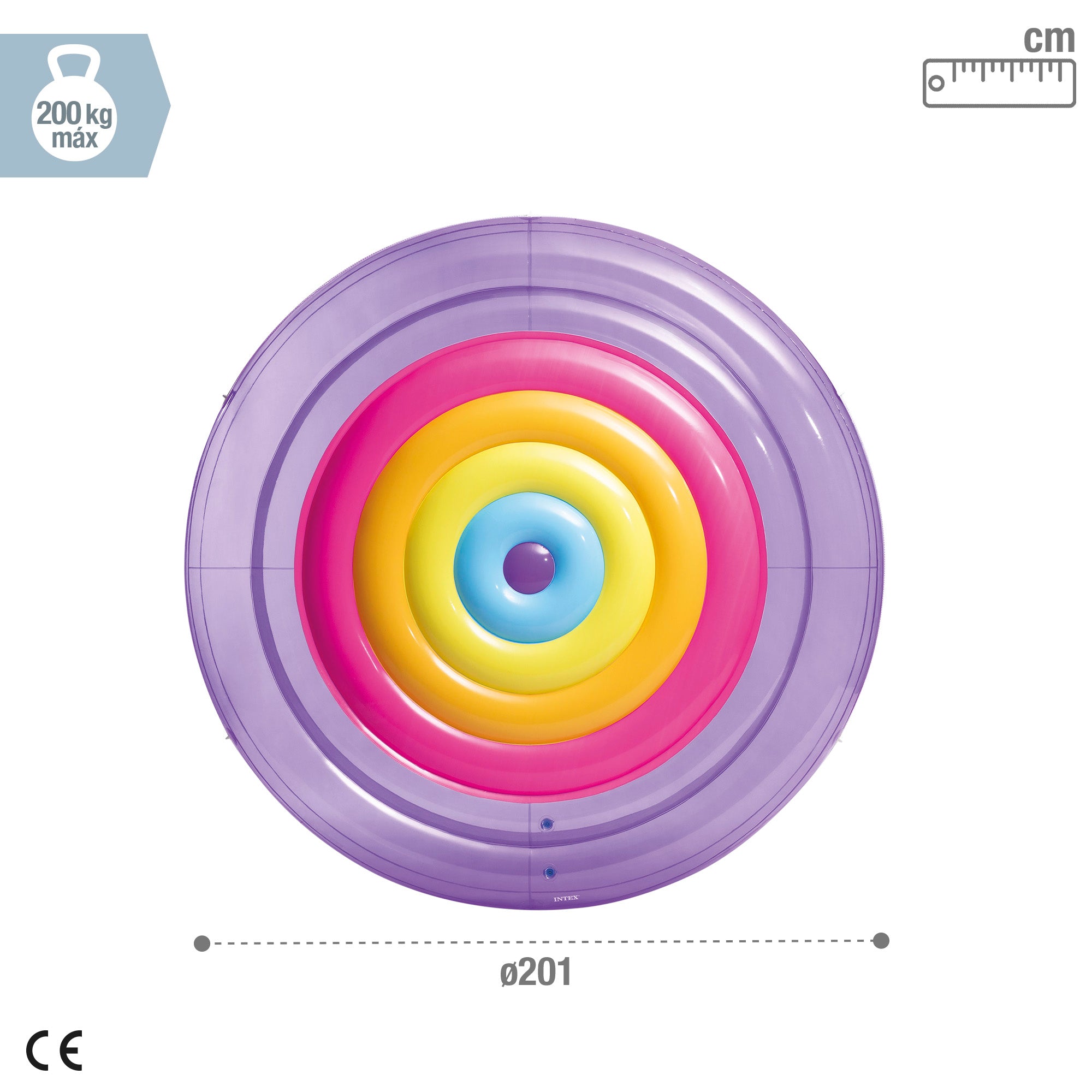 INTEX Isla hinchable arcoíris Ø201 cm