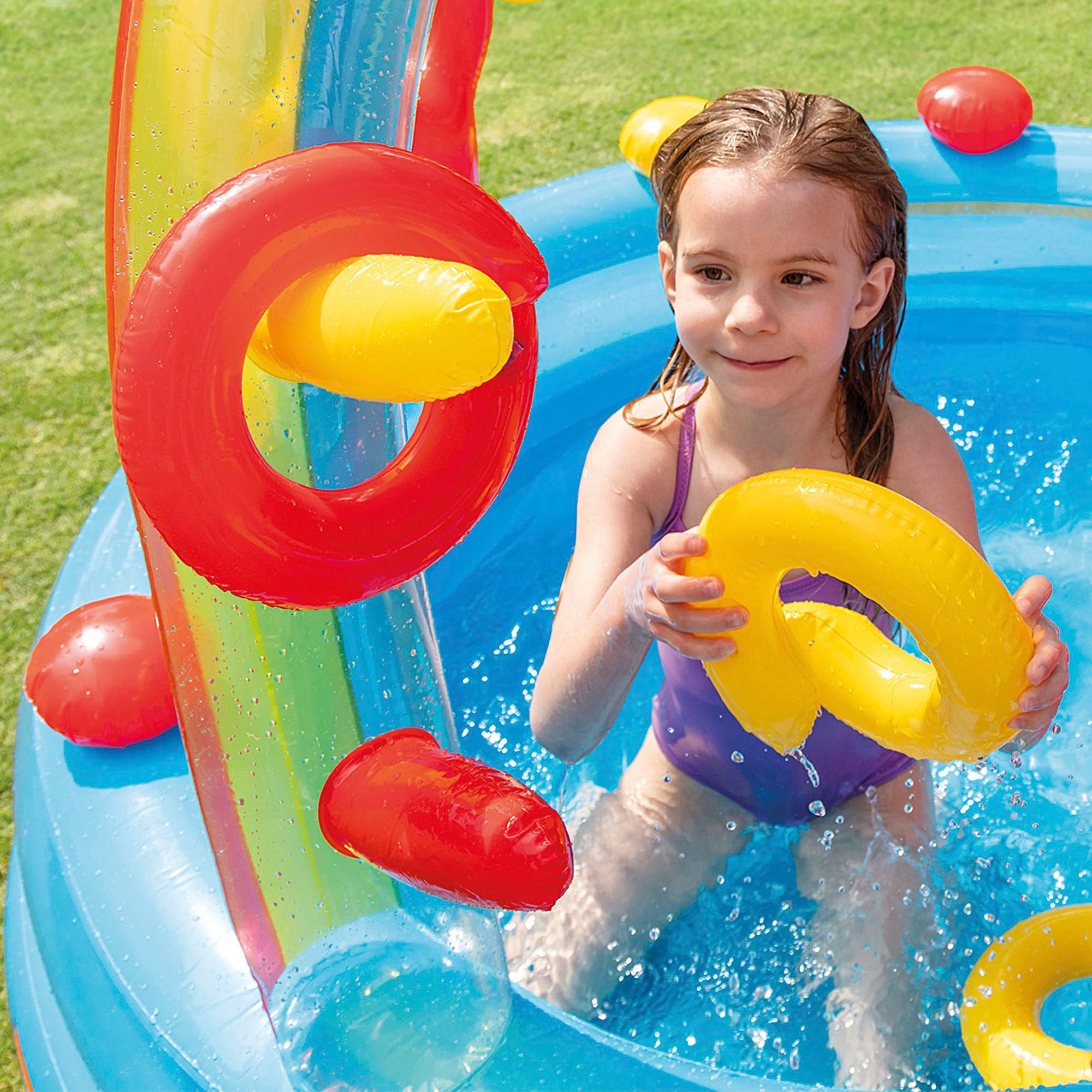 INTEX Centro juegos hinchable arcoiris 297x193x135 cm