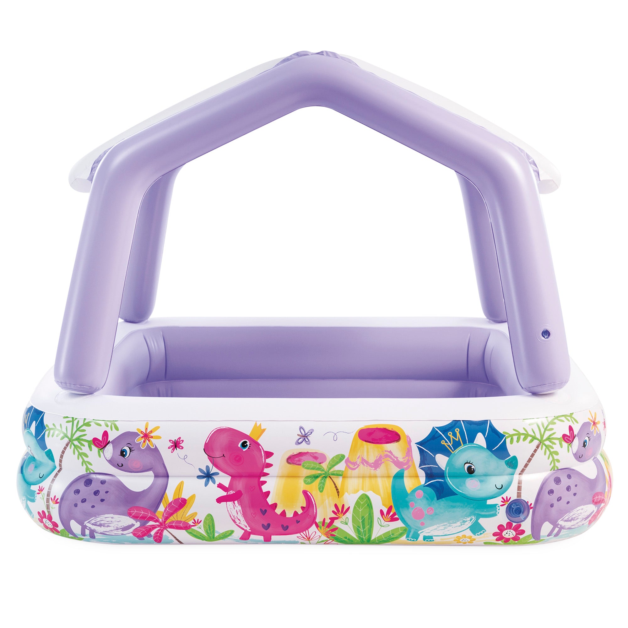 INTEX Piscina hinchable infantil con toldo extraíble 157x157x122 cm - 295 l