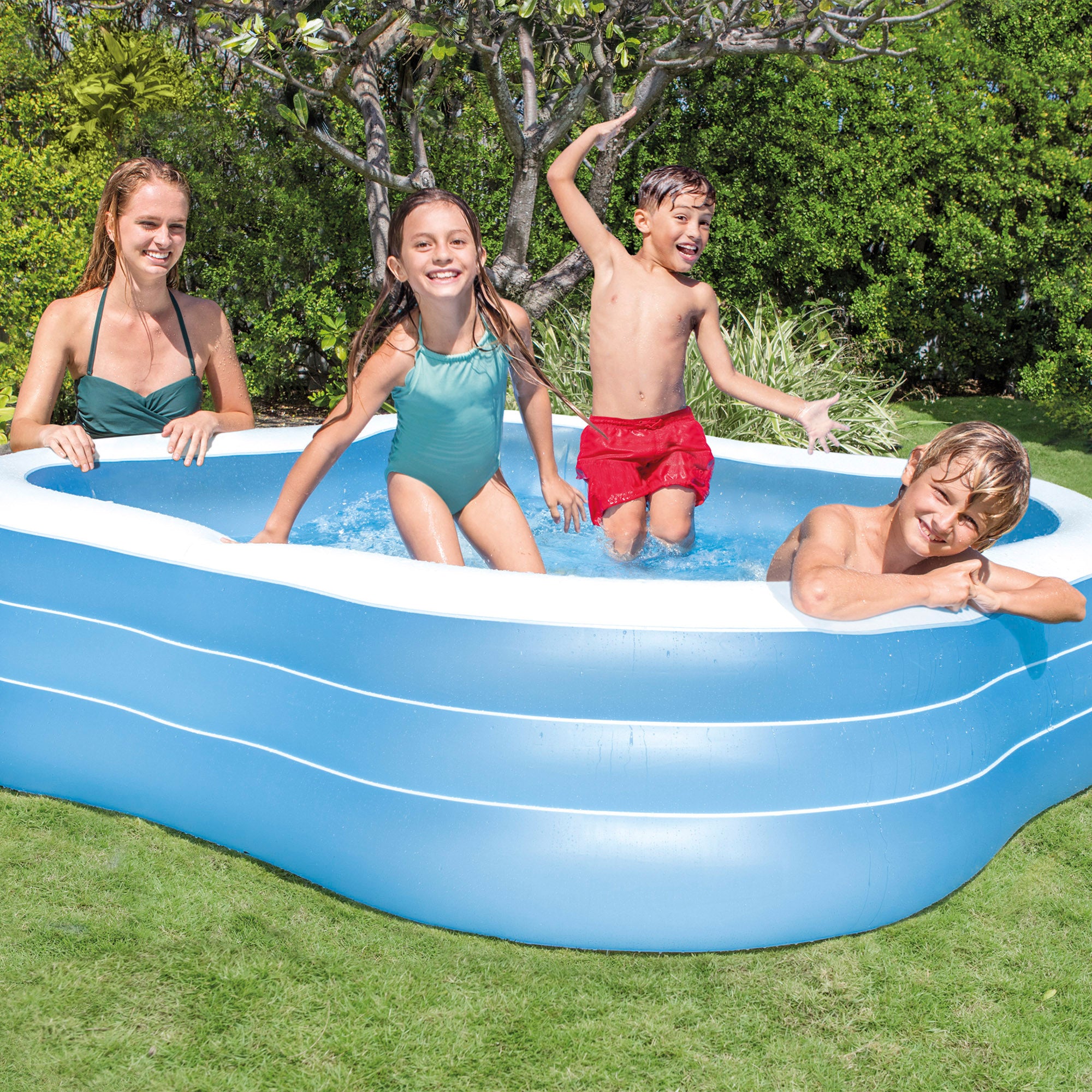 INTEX Piscina hinchable cuadrada 229x229x56 cm - 1.250 litros