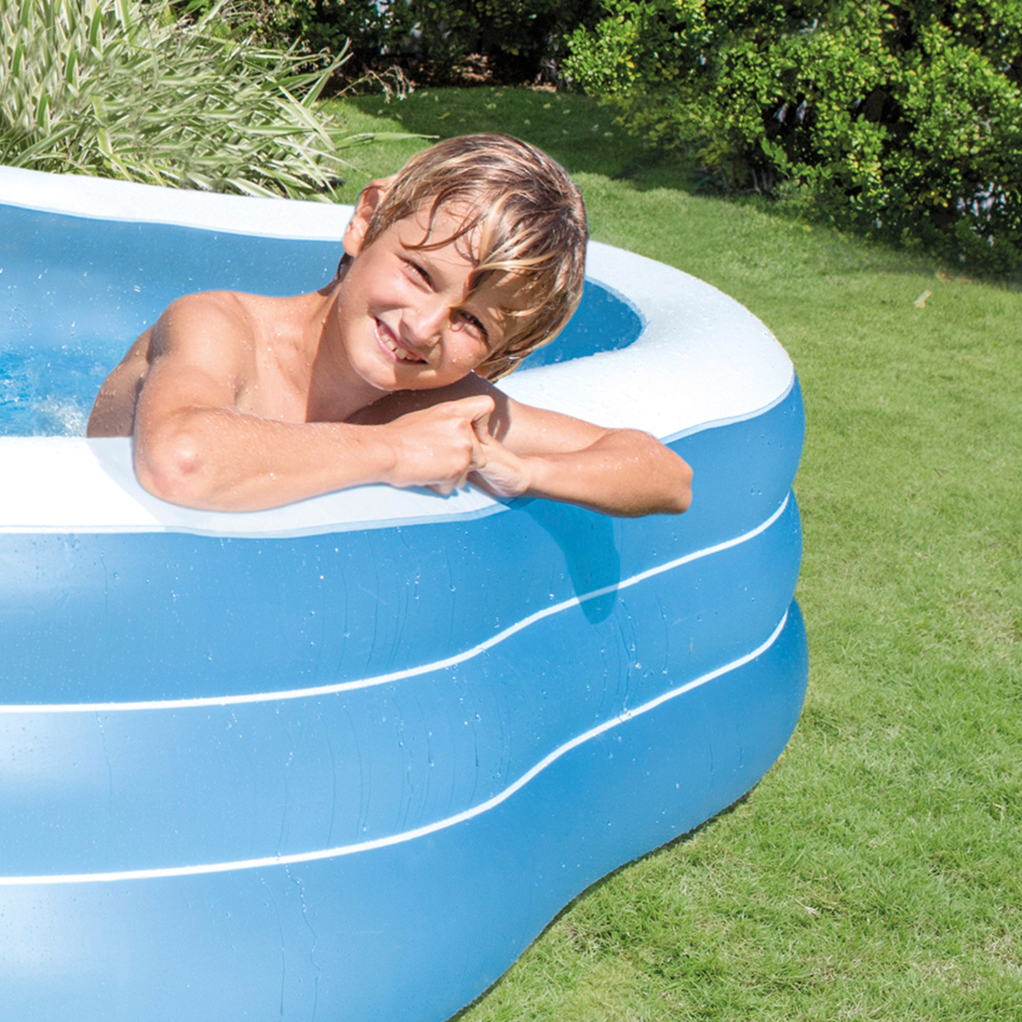 INTEX Piscina hinchable cuadrada 229x229x56 cm - 1.250 litros