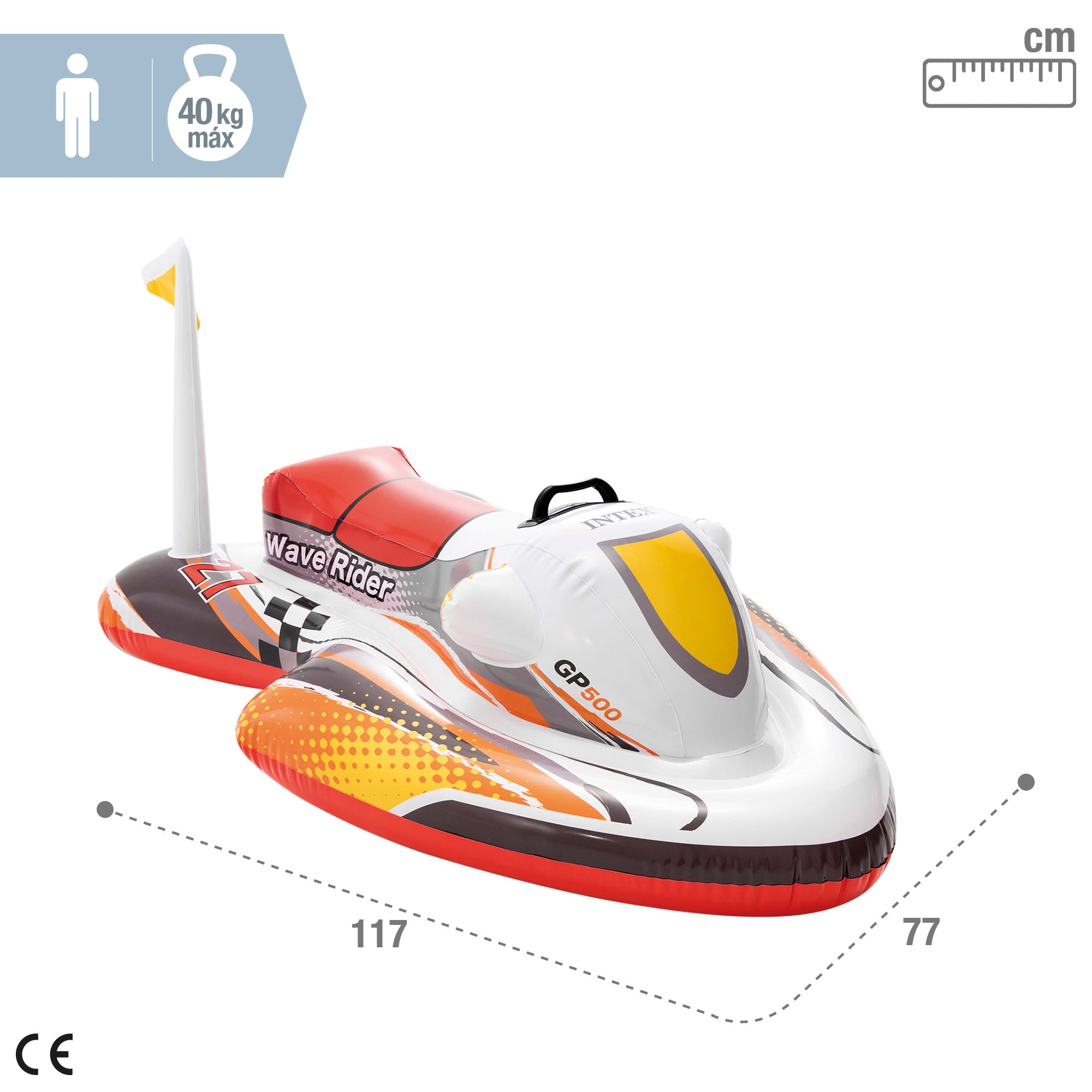 INTEX Moto acuática hinchable para niños 117x77 cm