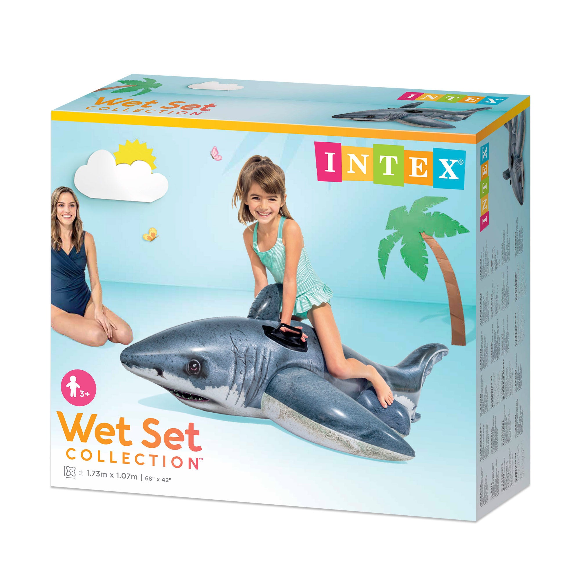 INTEX Tiburón hinchable fotorrealista con 2 asas 173x107 cm