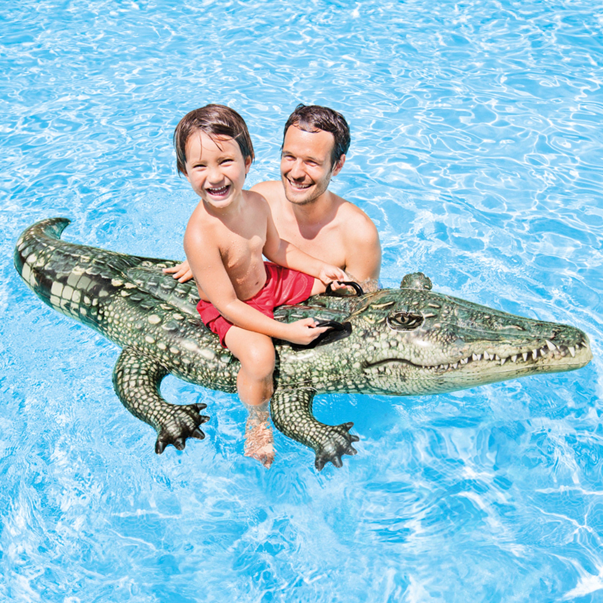 INTEX Cocodrilo hinchable fotorrealista con 2 asas 86x170 cm