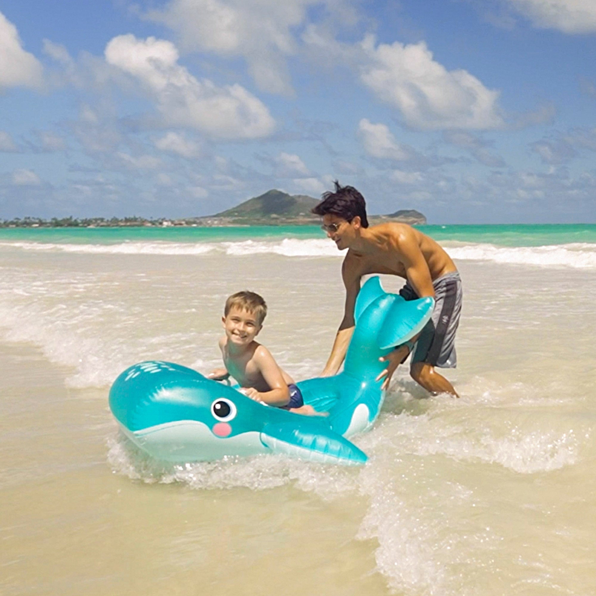 INTEX Barca hinchable infantil ballena con suelo acolchado 140x168 cm
