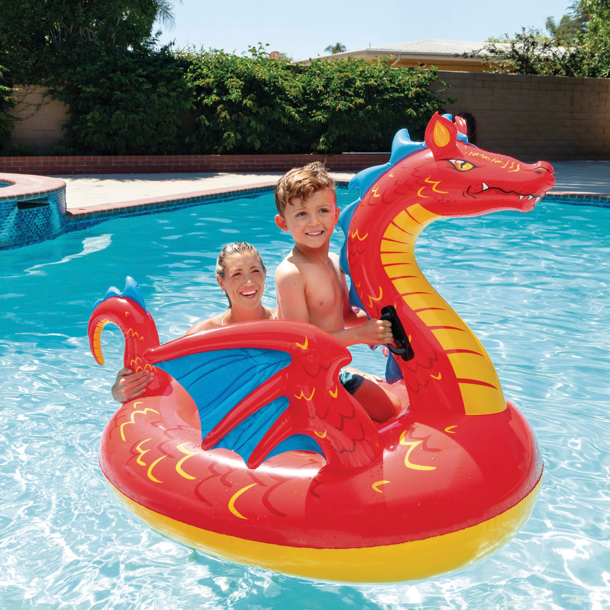 INTEX Flotador piscina dragón con asas 198x173 cm