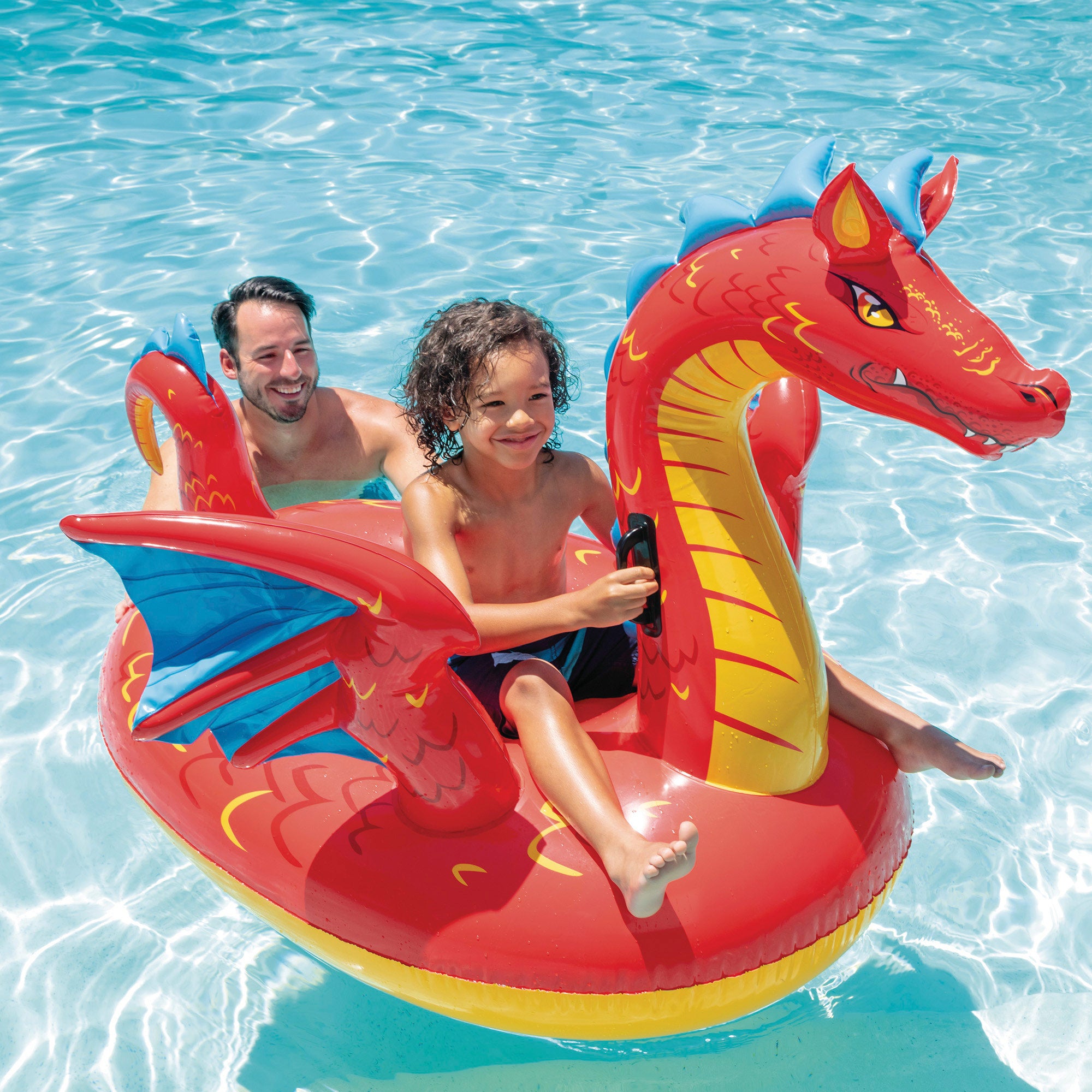 INTEX Flotador piscina dragón con asas 198x173 cm