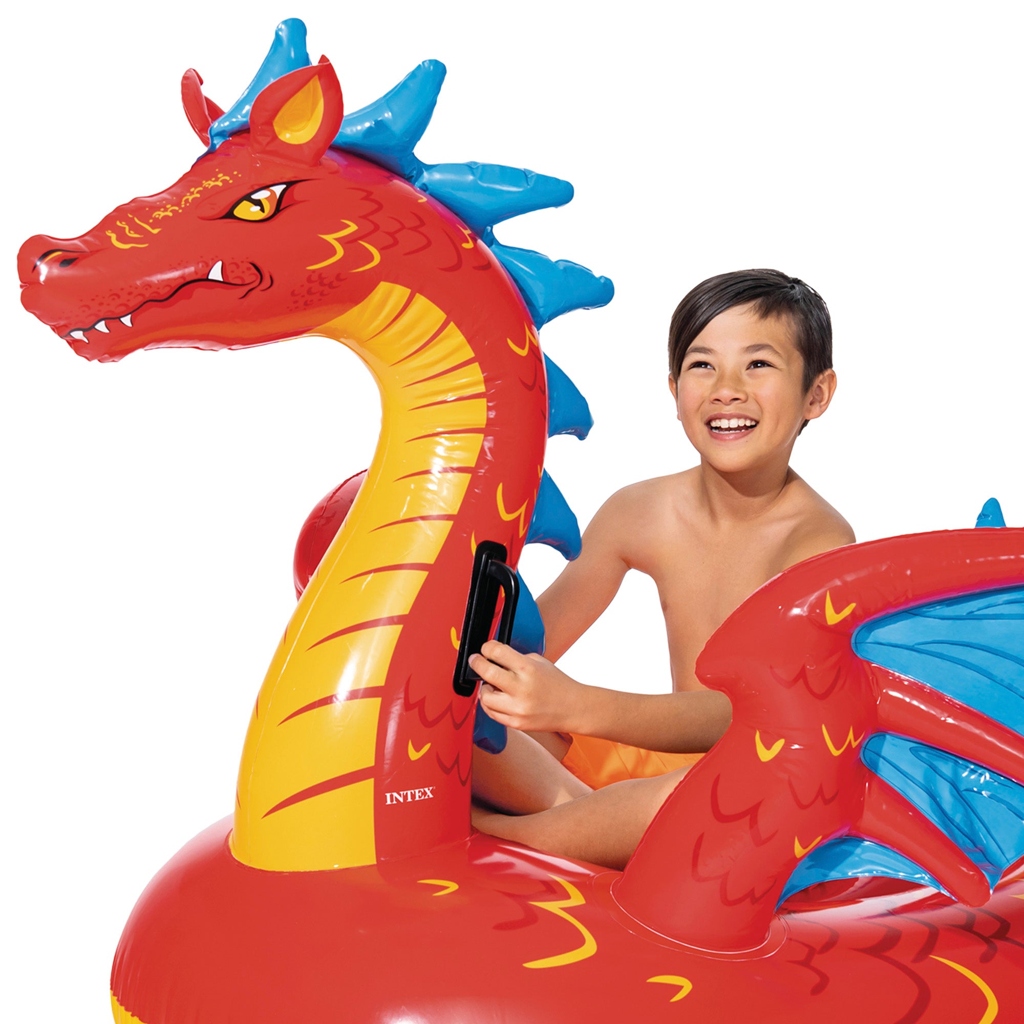 INTEX Flotador piscina dragón con asas 198x173 cm