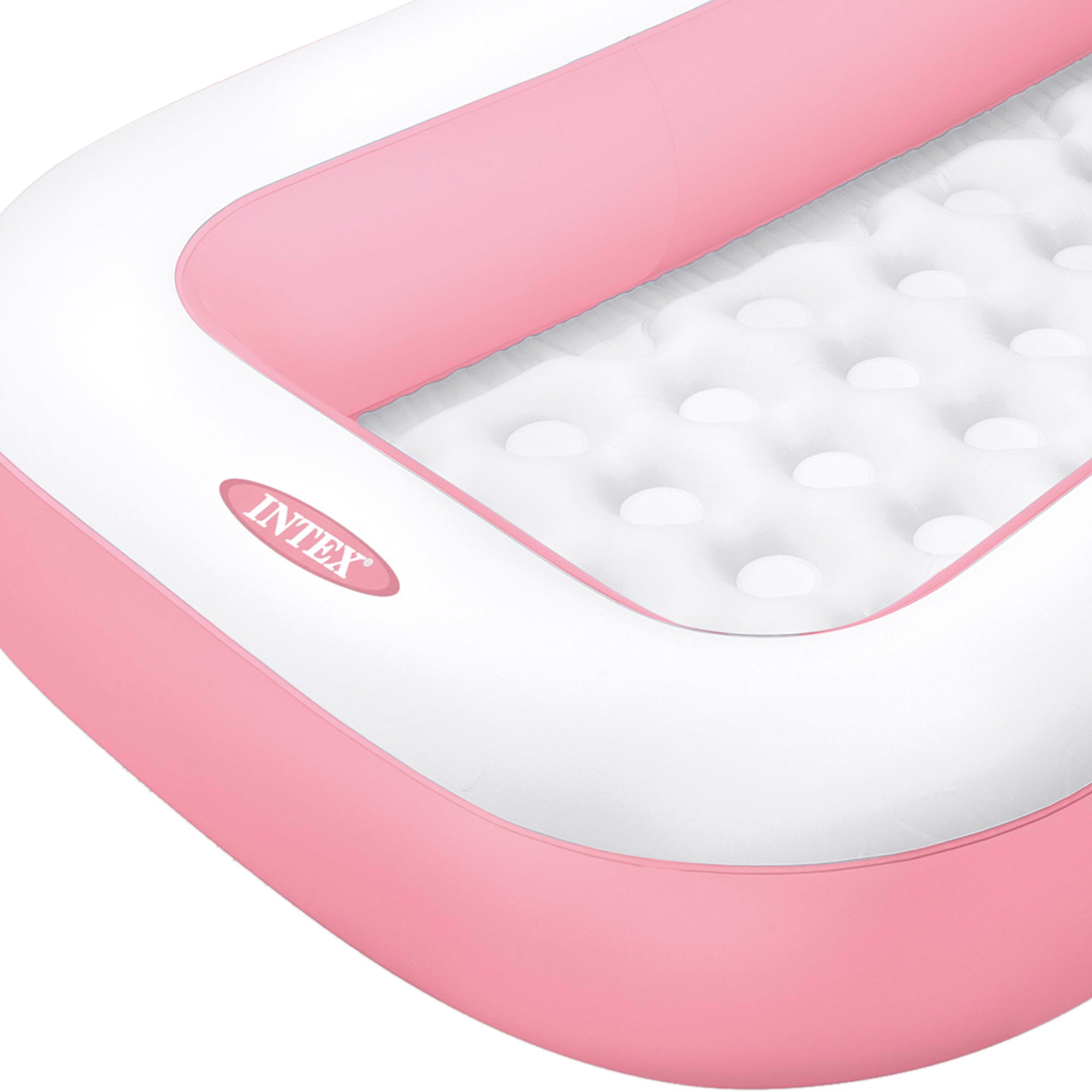 INTEX Piscina hinchable infantil rosa con suelo acolchado 166x100x25 cm