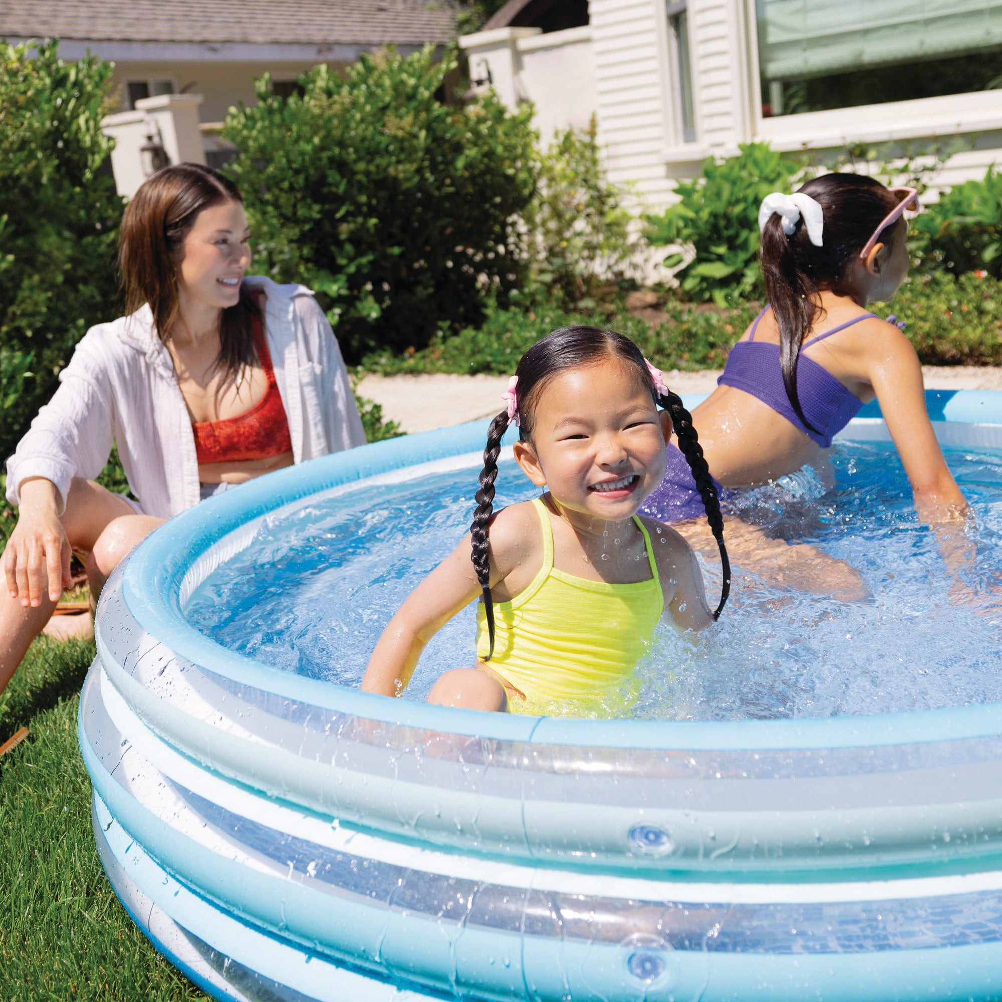 INTEX Piscina infantil hinchable Blue Biss con suelo estampado