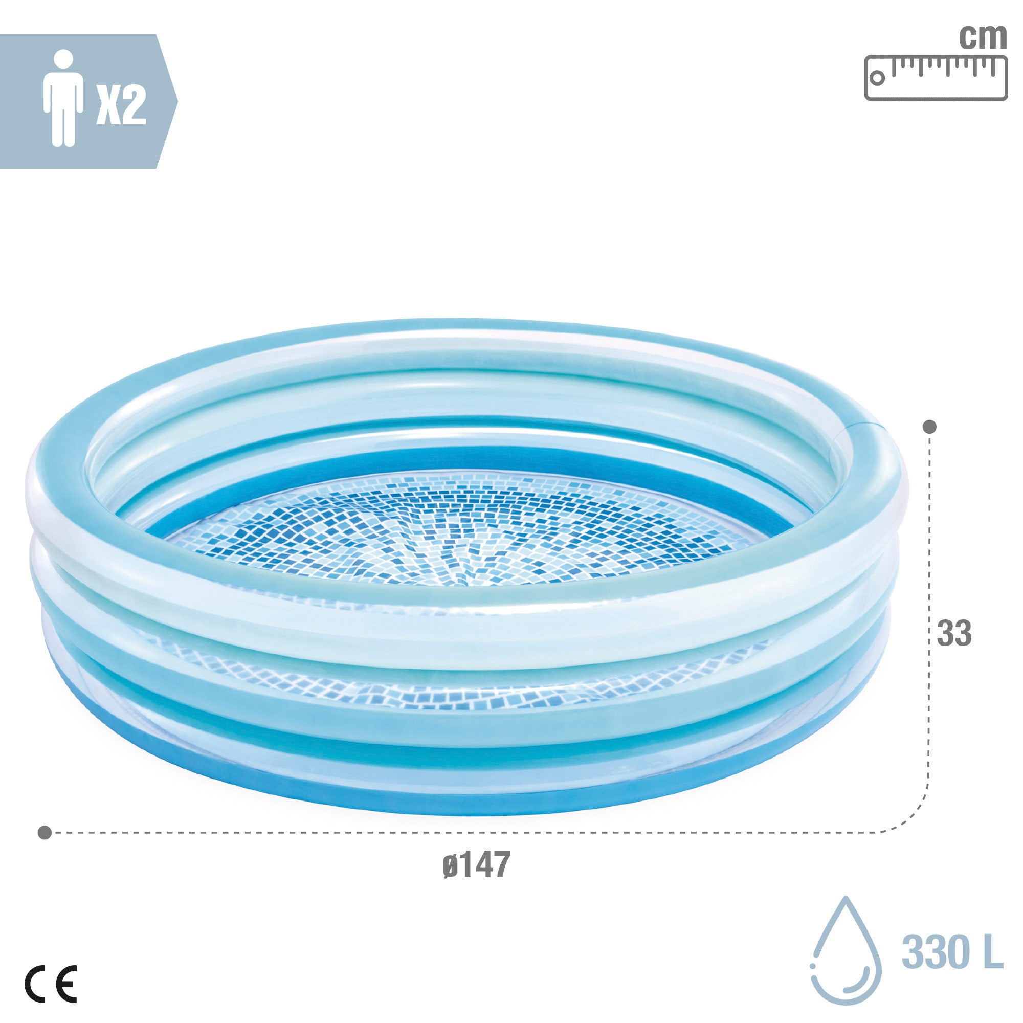 INTEX Piscina infantil hinchable Blue Biss con suelo estampado