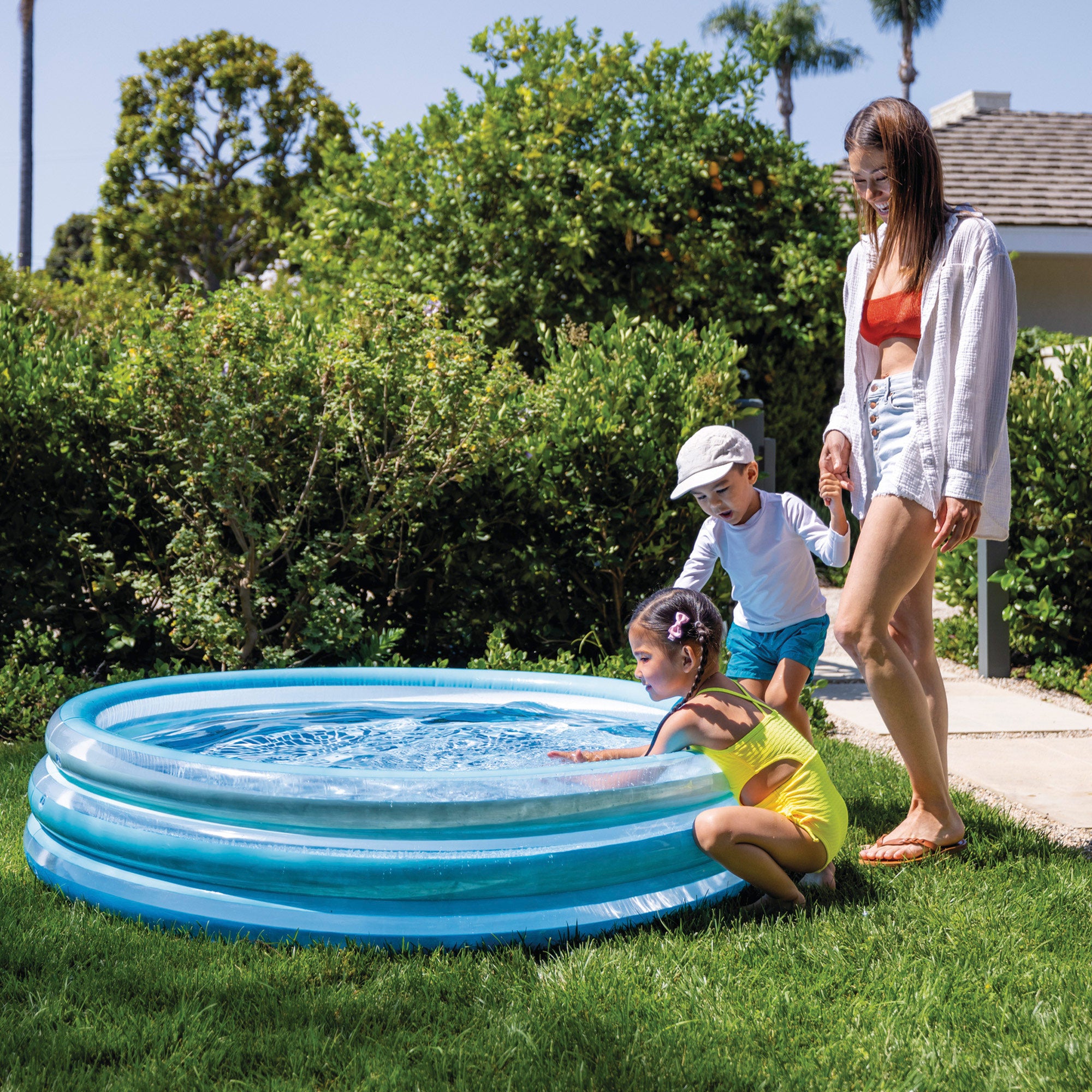 INTEX Piscina infantil hinchable Blue Biss con suelo estampado