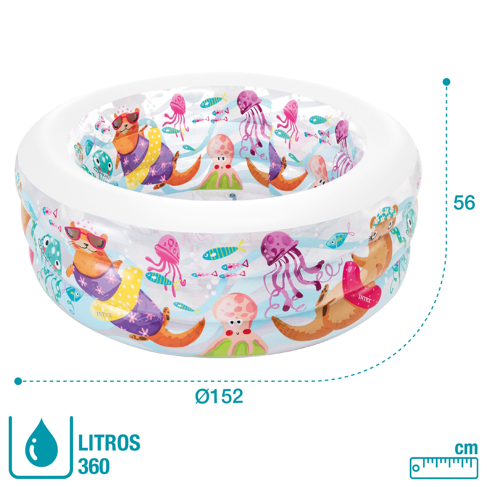 INTEX Piscina hinchable acuario 152x56cm - 360 l