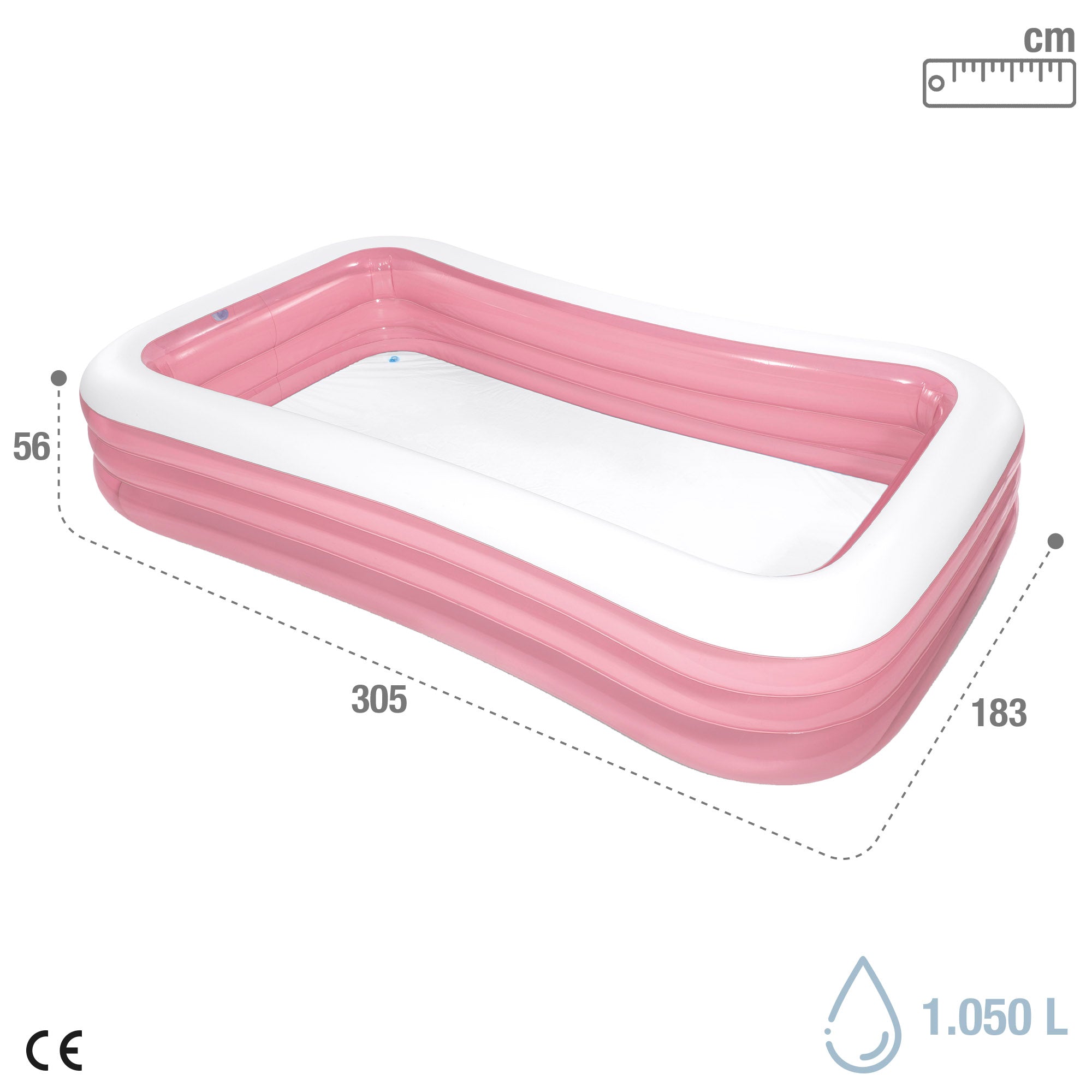 INTEX Piscina hinchable rosa 305x183x56 cm